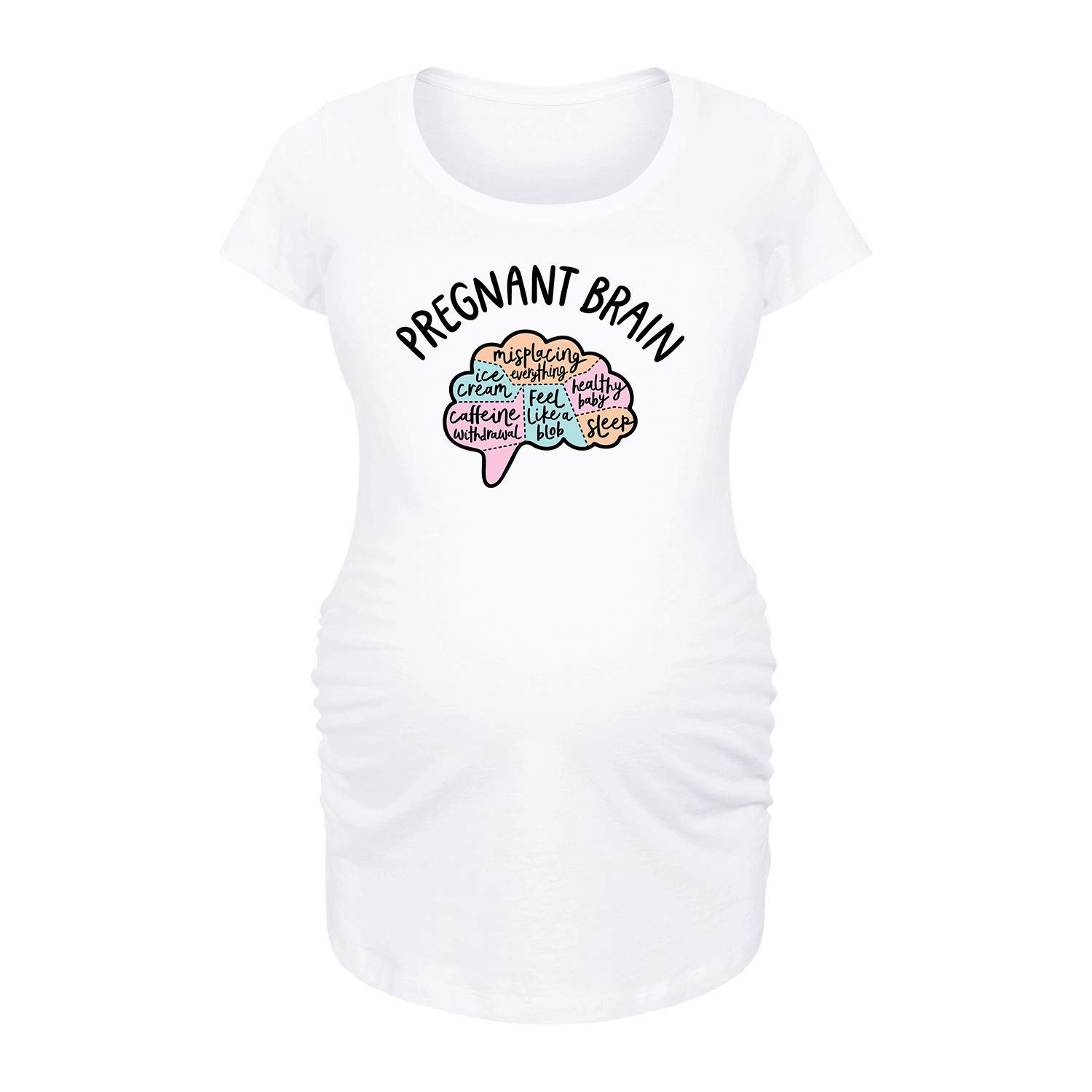 Bloom Maternity Pregnant Brain Funny Maternity T-Shirt - Soft Scoop Neck Pregnancy Tee for Expecting Moms - Perfect for Baby Showers, Gender Reveals & Maternity Photos