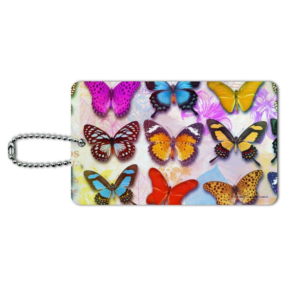 Colorful Butterfly Design Luggage Tag - Durable Suitcase ID Tag with Unique Butterfly Patterns - Perfect for Travel, Carry-On Bags, and Suitcase Identification