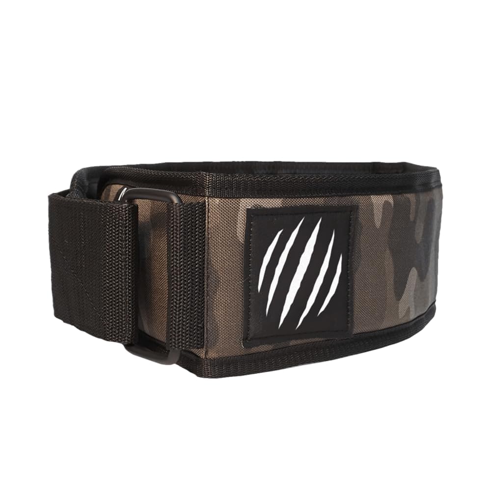 Bear KompleX Premium Leather APEX Weightlifting Belt - Abdominal & Back Support for Powerlifting, Squats & Crossfit - Adjustable Velcro Design for Comfort - Ideal for Weight Training & Gym Workouts