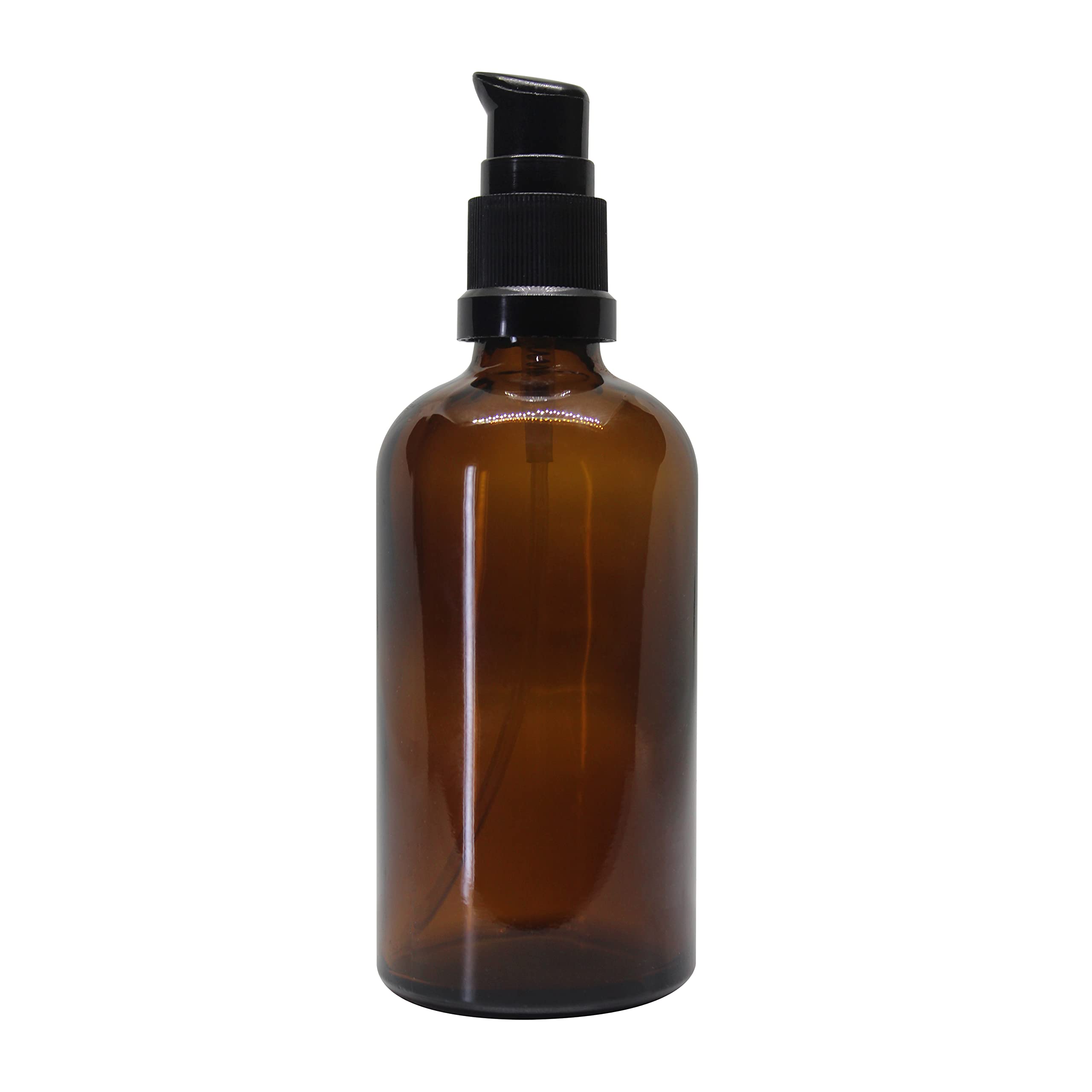 100ML Amber Glass Bottle with Lotion Pump & Black Cap - Essential Oil Bottles, DIY Skincare Containers, Cosmetic Dispensers for Home & Travel | Leakproof Multipurpose Storage for Oils, Blends, Lotions & Serums | Perfect for Aromatherapy, Homemade Beauty Products & Travel Toiletries