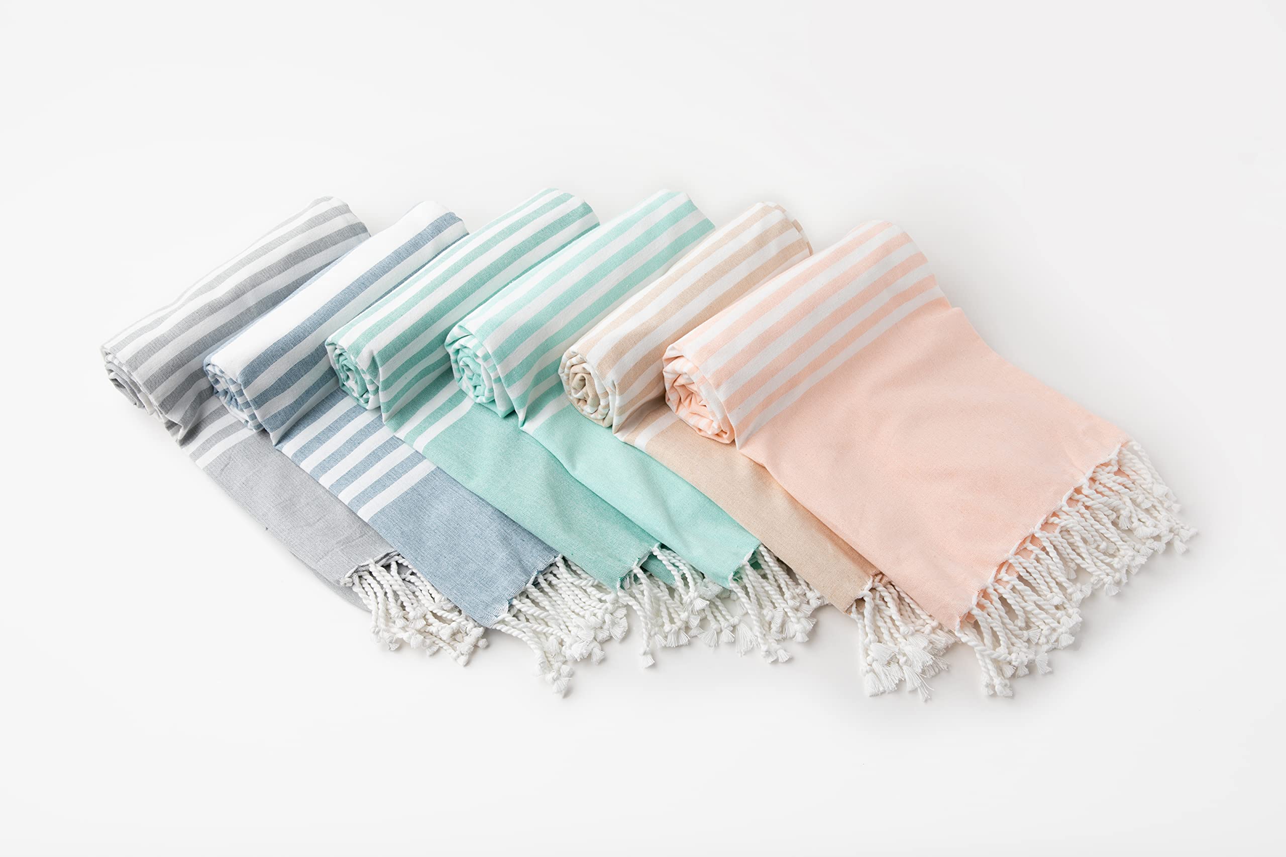Lightweight Turkish Beach Towels - Thin, Oversized, Quick Dry, Extra Large, Boho Towels with Fringes - 100% Organic Cotton - Sandproof & Sand-Free - Beige (71