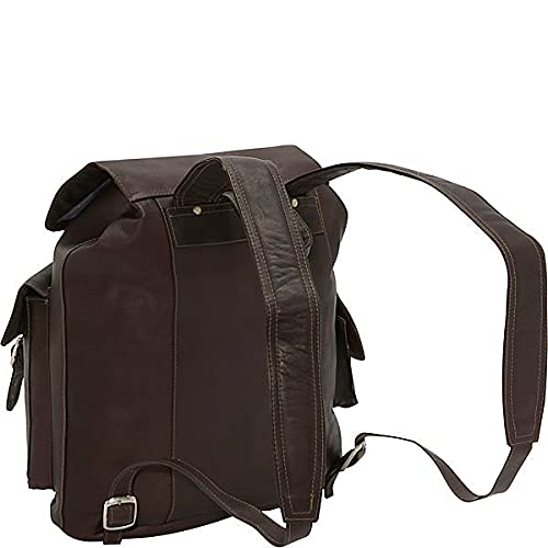 Large Bucket-Flap Backpack for Women & Men - Durable Chocolate Brown Laptop Backpack for Travel, Work & School - Stylish One Size Fits All Daypack