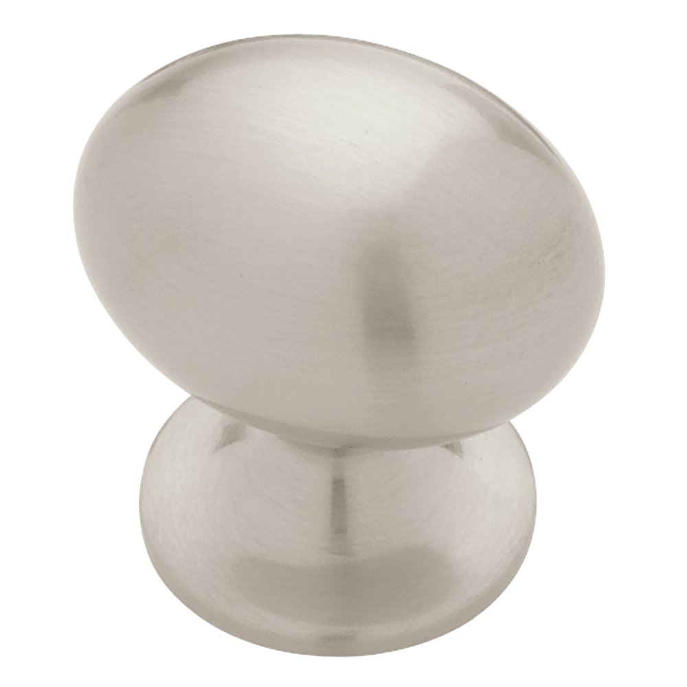 Liberty 69365 1-3/8 Inch Satin Nickel Cabinet Knob - Football Shaped Kitchen Cabinet Hardware for Home, Office & Bathroom Decor