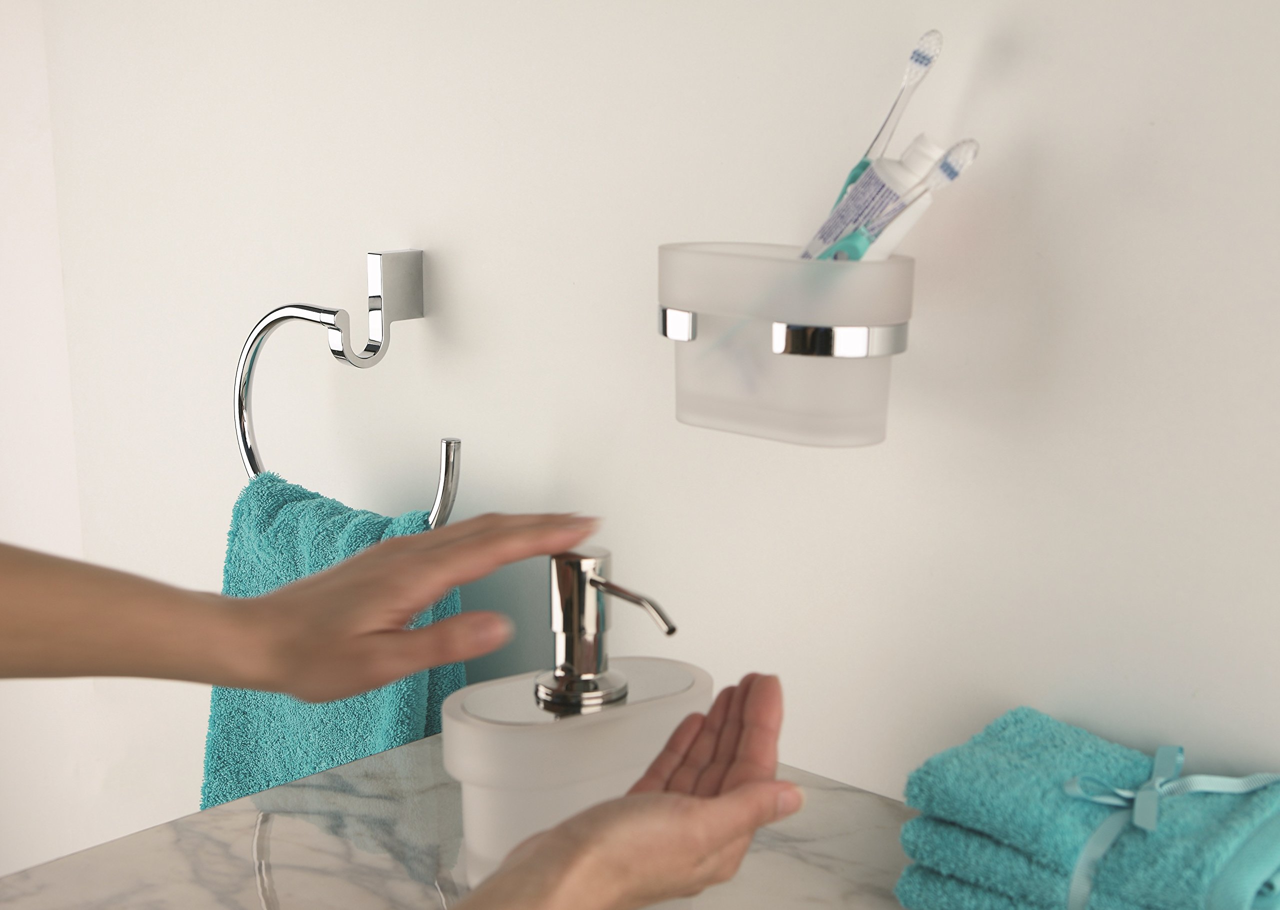Polished Chrome Towel Ring - Bilbao Collection for Bathroom Decor | Modern & Durable Bath Accessory for Spa, Hotel or Home Use