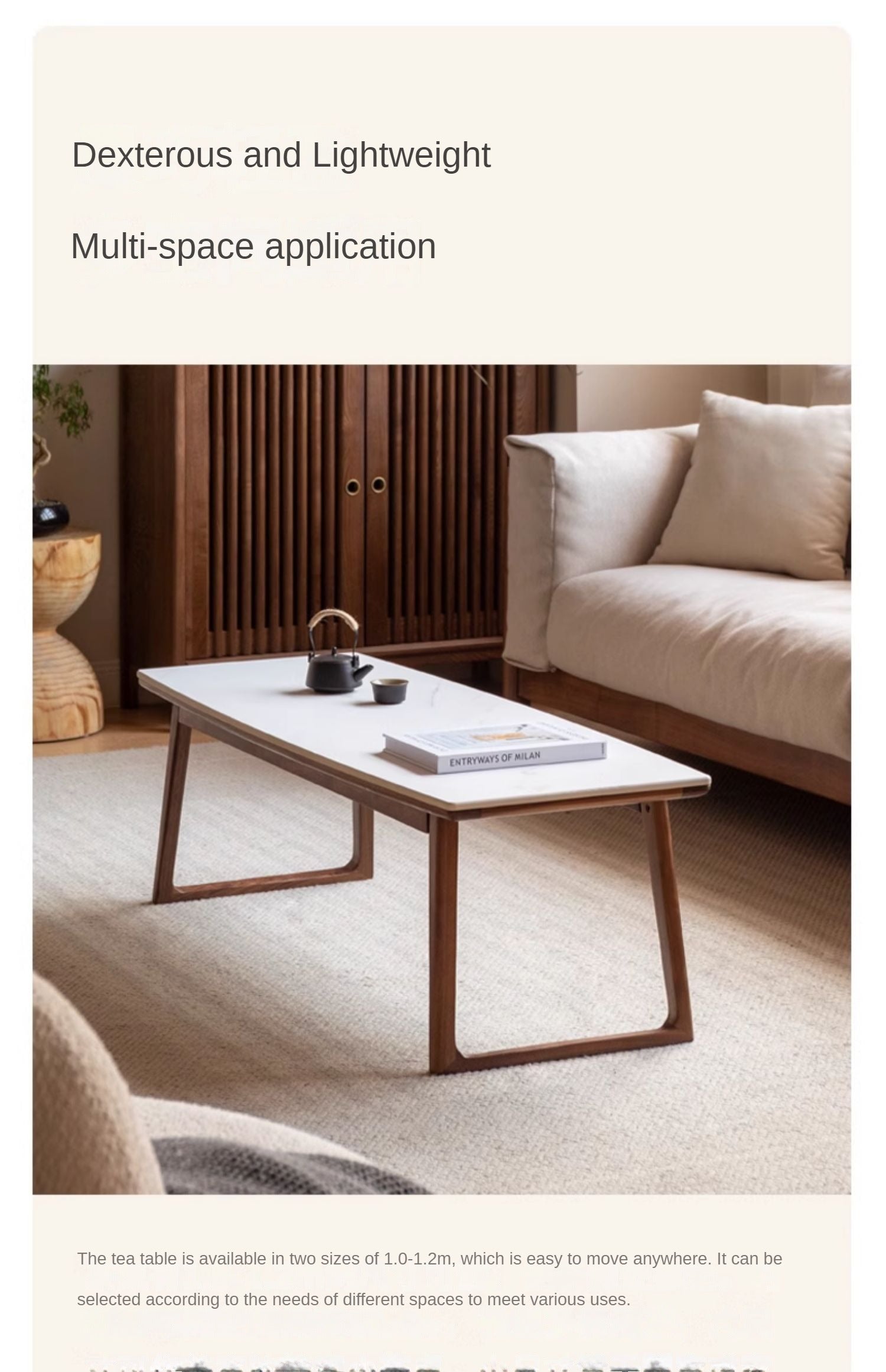 Premium Black Walnut and Ash Solid Wood Rocking Plate Modern Tea Table - Perfect for Living Room, Lounge, and Contemporary Home Decor