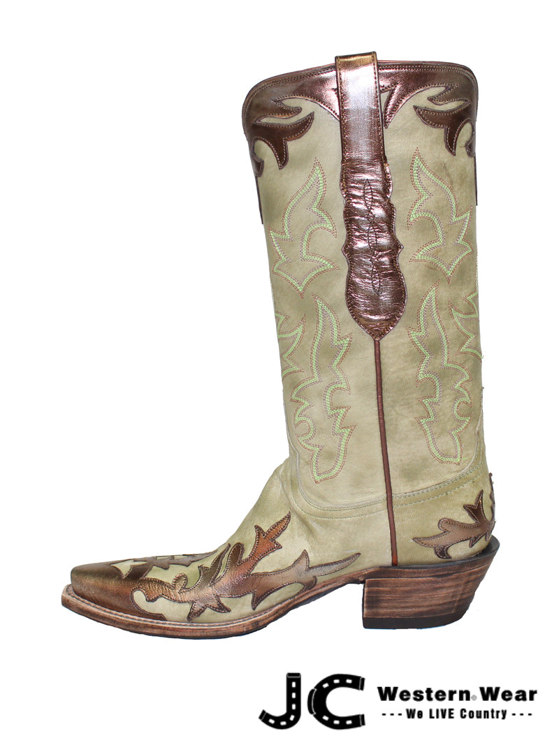 Lucchese L4739.54 Women's Classic Goat Skin Boots in Destroyed Sage - Western Cowgirl Boots for Country Dancing & Rodeo Events