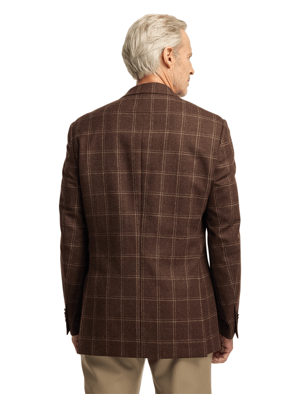 Premium Wool Plaid Single Breasted Notch Lapel Sport Coat for Men - Classic Brown Blazer for Business, Office & Formal Events