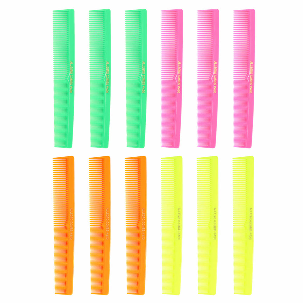 Professional 12-Piece Allegro Barber Comb Set for Hair Cutting & Styling - Perfect for Salons, Home Grooming & DIY Hairstyles