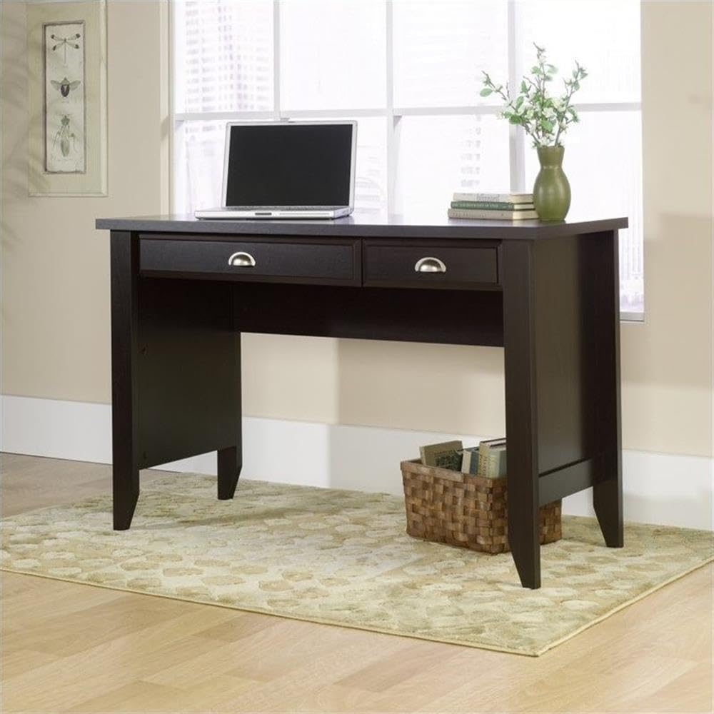 Modern Wood Computer Desk Set - 2 Piece Home Office Furniture in Jamocha Wood for Small Spaces & Home Offices