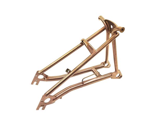 Premium Titanium Rear Frame Triangle & Fork Set for Brompton Folding Bike - Rose Gold (Copper) Finish | Lightweight & Durable Upgrade for Urban Commuting & Travel