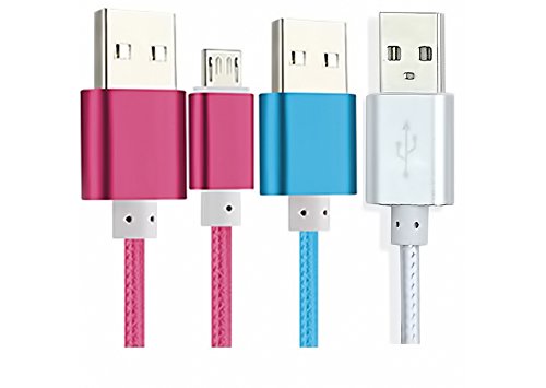 3-Pack 5ft Micro USB Charger Cable - Compatible with Kindle Fire HD, Paperwhite, Touch, Keyboard & DX - Fast Charging USB 2.0 to Micro USB Cord for E-Readers, Tablets & Smartphones - Perfect for Home, Office & Travel Charging
