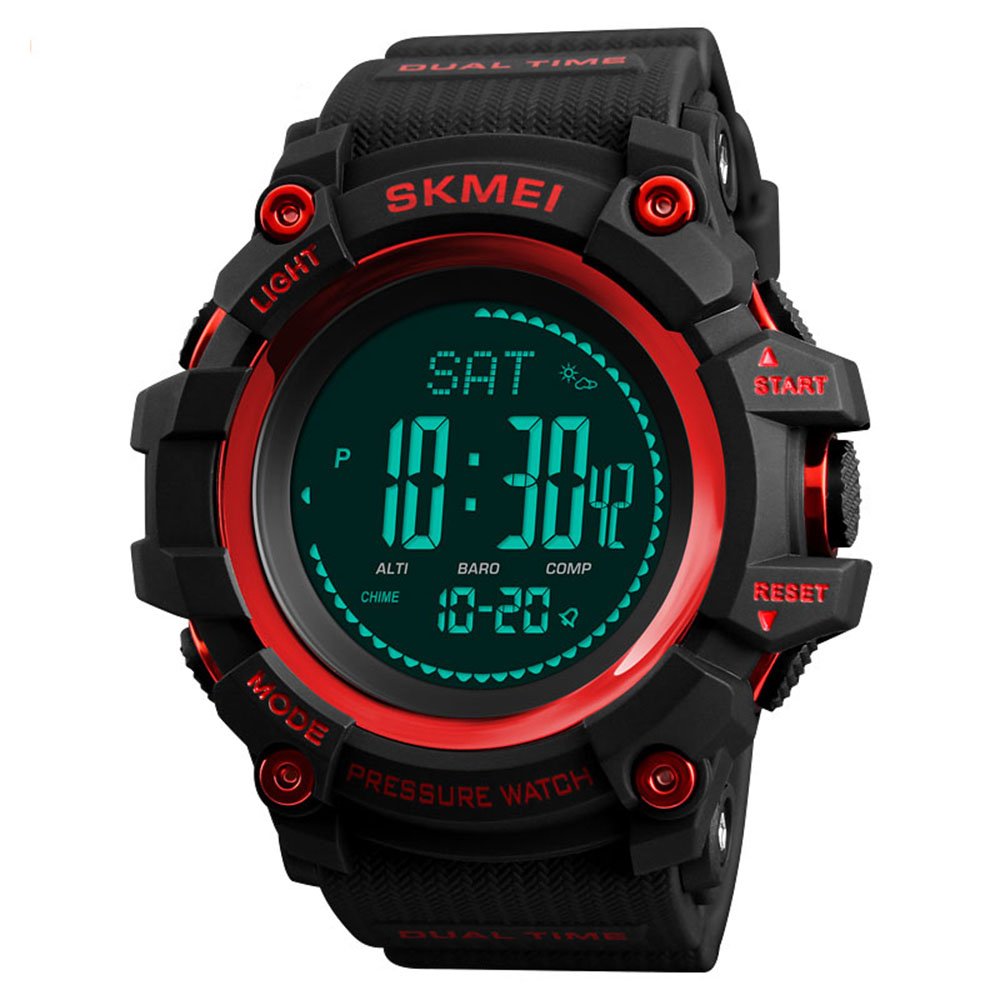 Men's Digital Sports Watch with Pedometer, Altimeter, Barometer, Compass & Thermometer - Track Steps, Calories & Weather - Perfect for Hiking, Running & Outdoor Adventures