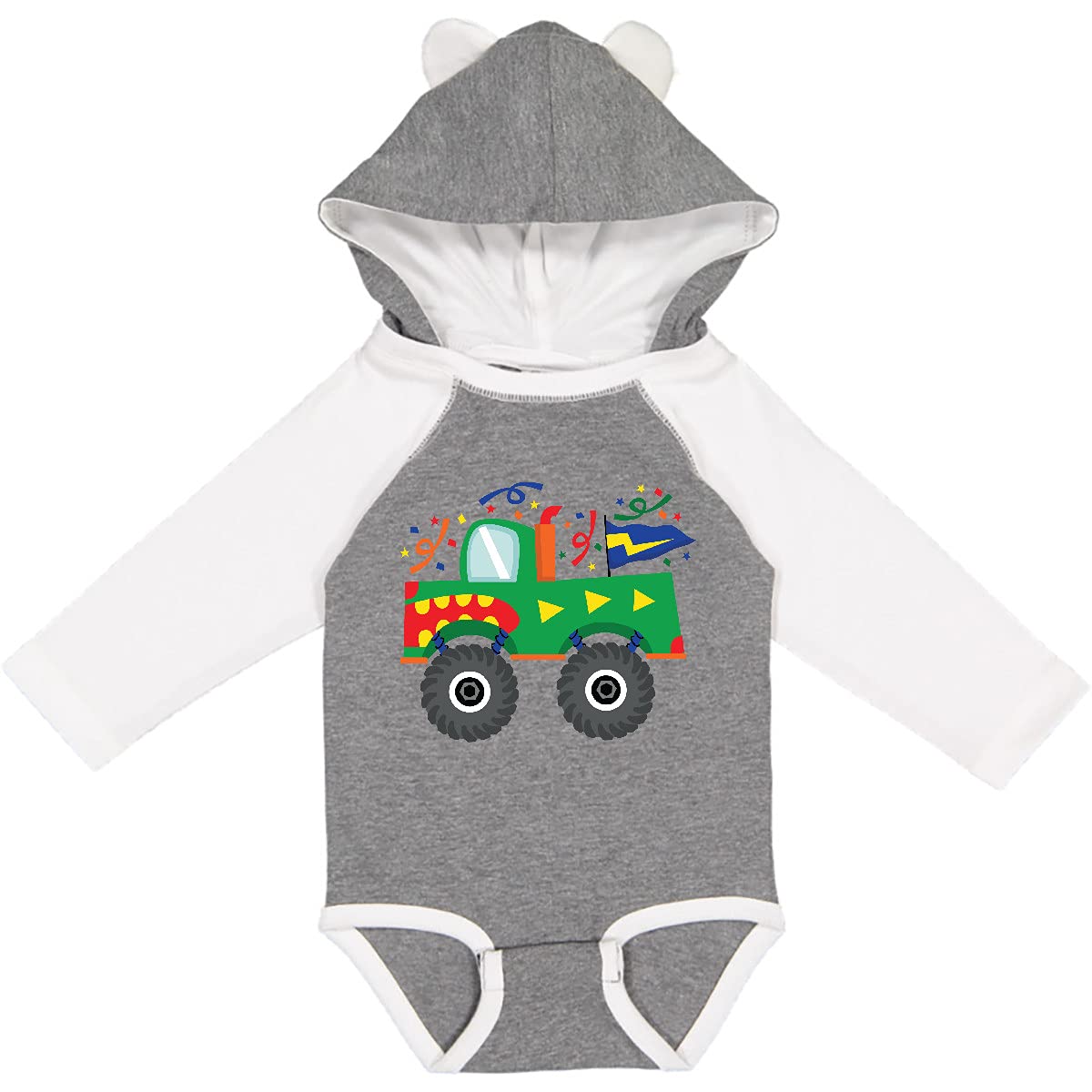 Inktastic Truck Birthday Long Sleeve Baby Bodysuit - Cute & Comfortable Outfit for Boys & Girls - Perfect for Birthday Parties, Photo Shoots & Everyday Wear