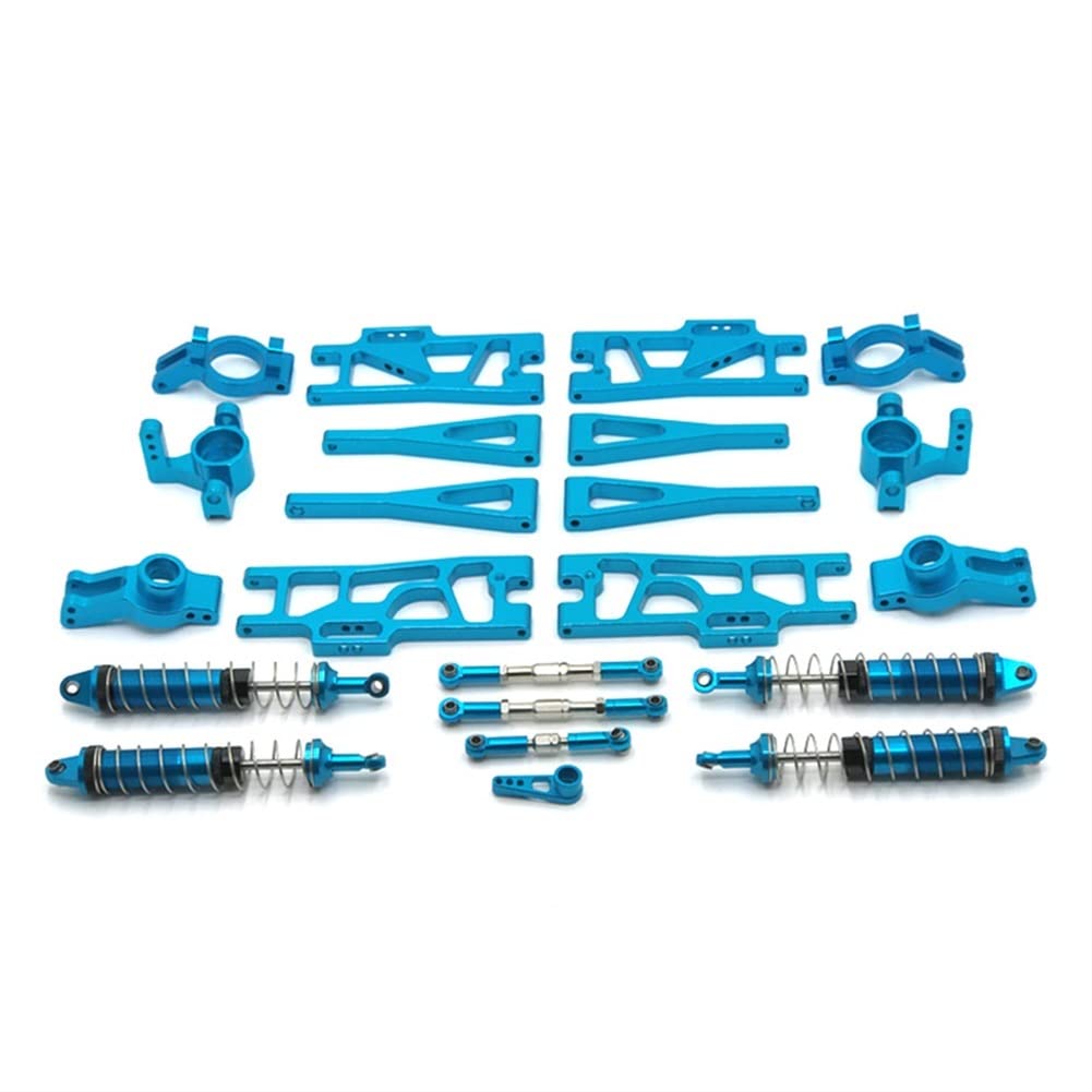 LYunce Metal Upgrade Parts for WLtoys 104009/12402-A/12409 RC Cars - Swing Arm, Steering Gear Arm & Modification Kit (Blue) | Durable Replacement for Off-Road Racing & DIY RC Car Enthusiasts
