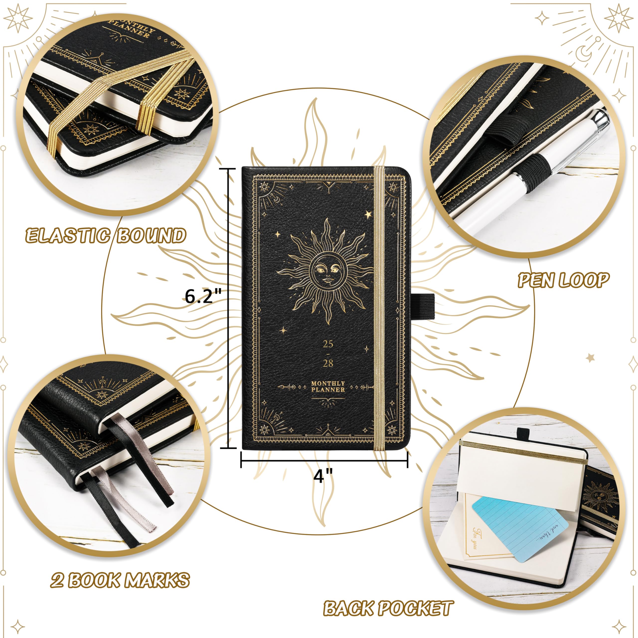 2025-2028 36-Month Pocket Planner - 3 Year Monthly Calendar with 60 Notes Pages, Contacts & Holidays (July 2025 - June 2028) | 6.2