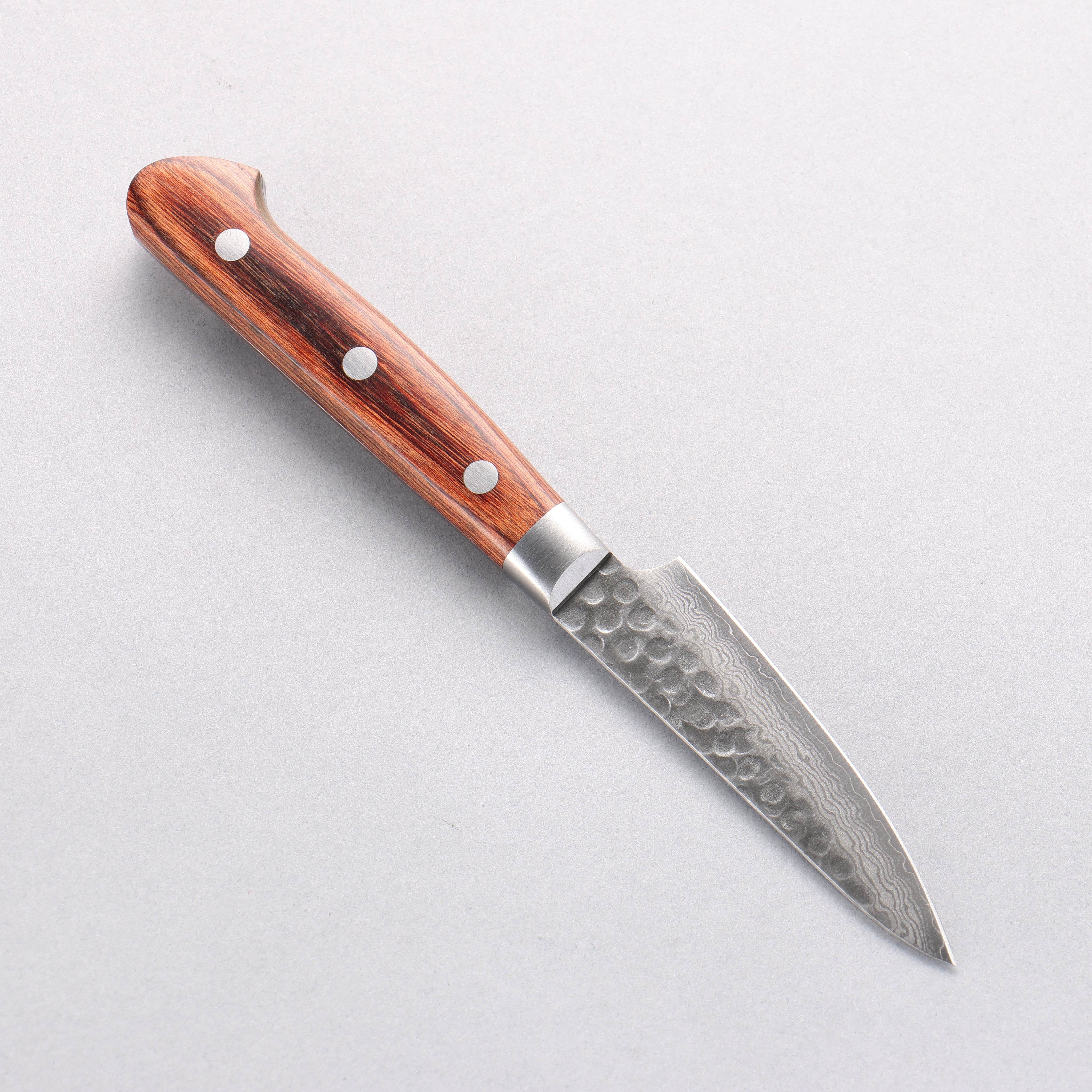 Premium Seisuke VG10 17-Layer Damascus Petty Utility Knife 80mm with Mahogany Handle - Perfect for Slicing Fruits, Vegetables & Precision Kitchen Tasks