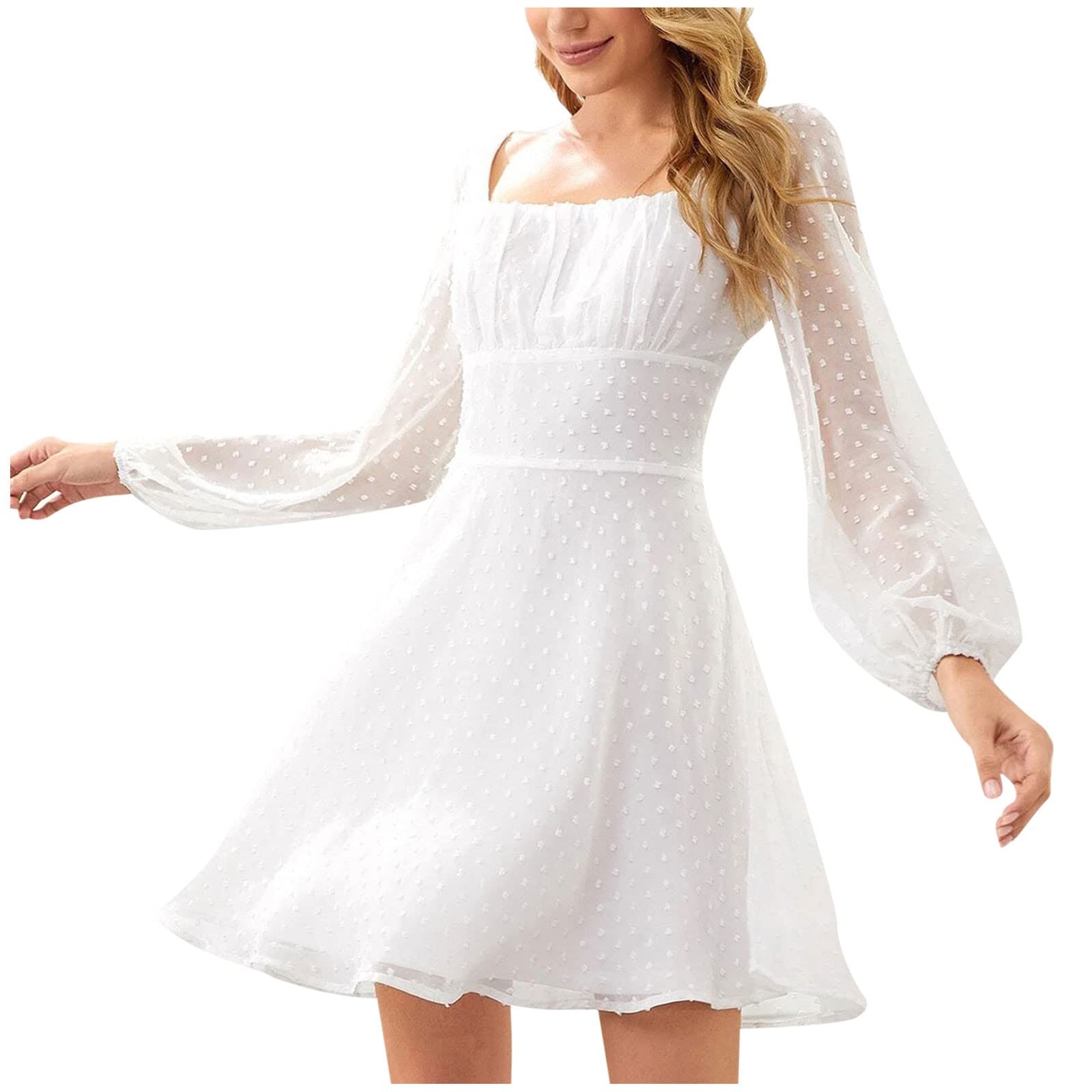 QUFECH Women's Church Dresses 2022 - Elegant Sleeve High Waist A-Line Dress for Church, Work & Summer Commuting | Formal Occasions, Sunday Service & Office Wear