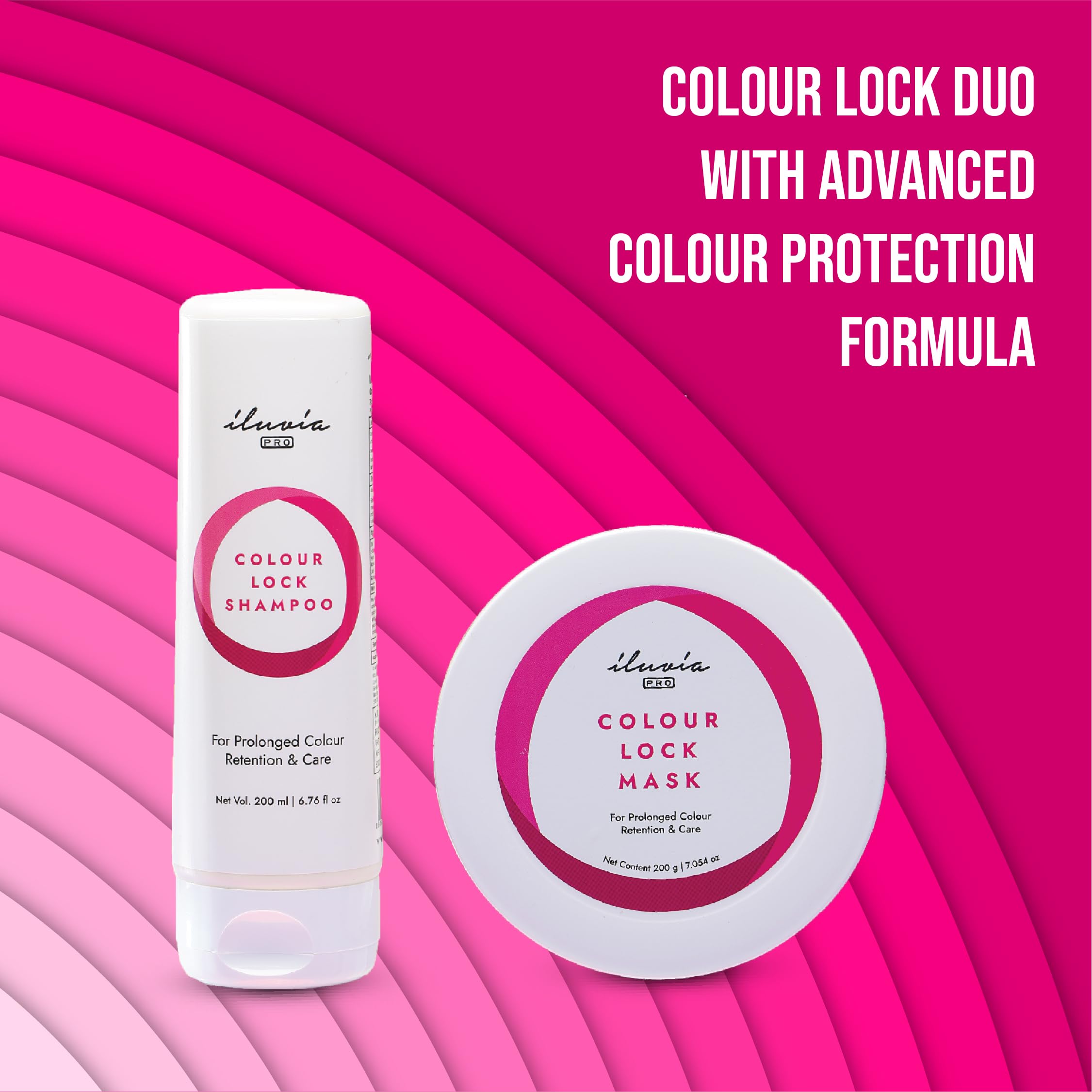 iLuvia Colour Lock Combo for Color Protection Boost - Sulfate, Phthalate & Paraben Free Hair Treatment (200mL) | Ideal for Color-Treated & Damaged Hair | Salon-Quality At-Home Care