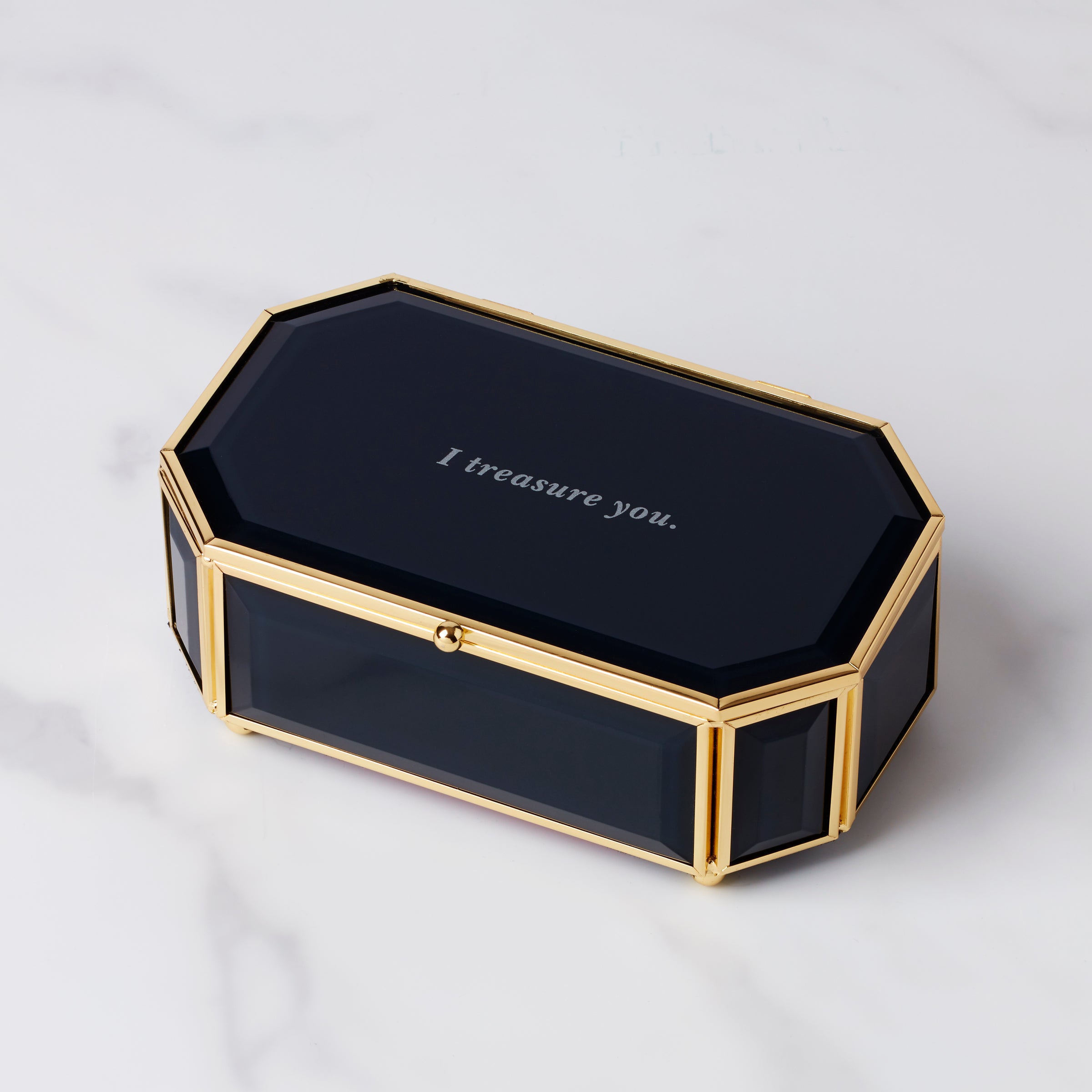 Elegant Black Jewelry Box - Perfect for Gifts, Storage & Travel | I Treasure You Jewelry Organizer for Necklaces, Rings & Earrings