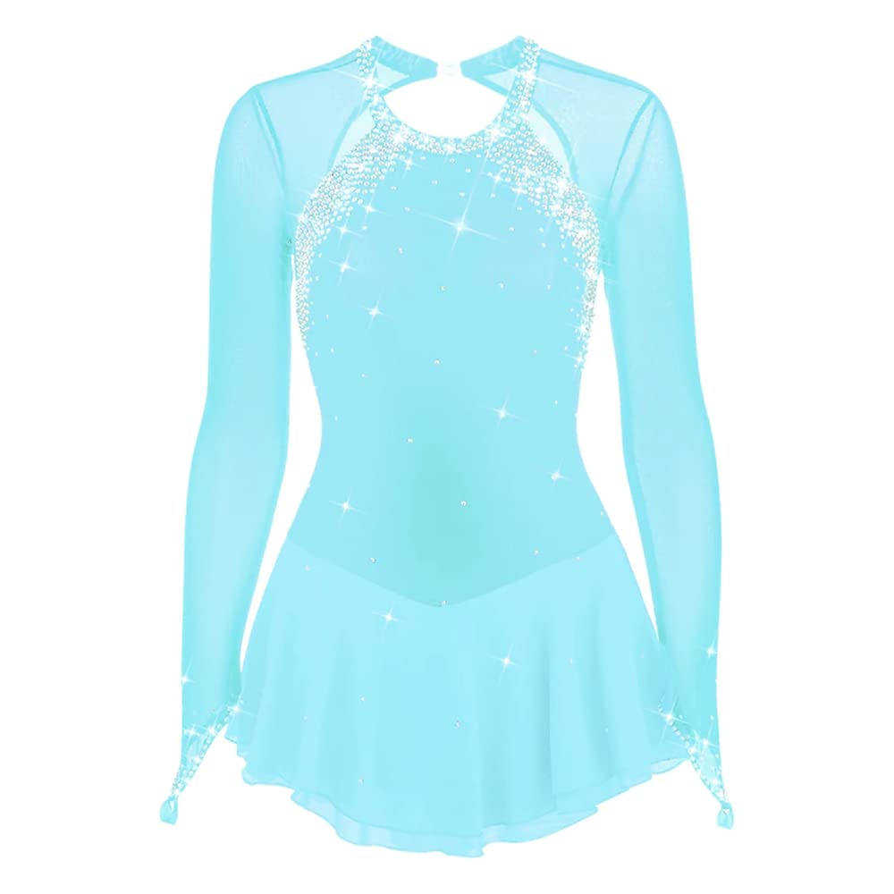 Black Figure Skating Dress for Women & Girls - Elegant Dark Skating Skirt for Ice Skating, Performances & Competitions - Comfortable & Stylish Costume for Practice & Shows