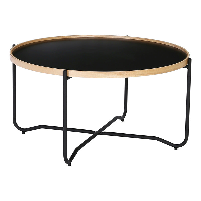 Modern Round Black Coffee Table - Stylish & Durable Living Room Centerpiece for Home Decor | Perfect for Small Spaces, Apartments & Cozy Gatherings