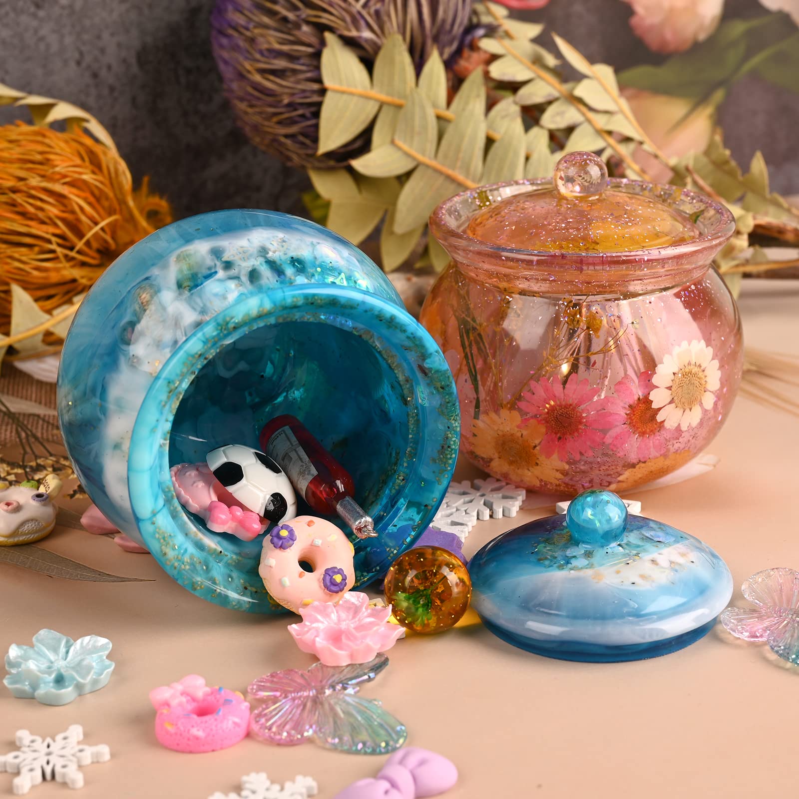 Actvty Jar Silicone Molds with Lid - DIY Epoxy Resin Molds for Jewelry Storage Box, Candle Holder, Candy Container - Perfect for Resin Casting Crafts, Home Decor & Unique Gift Making