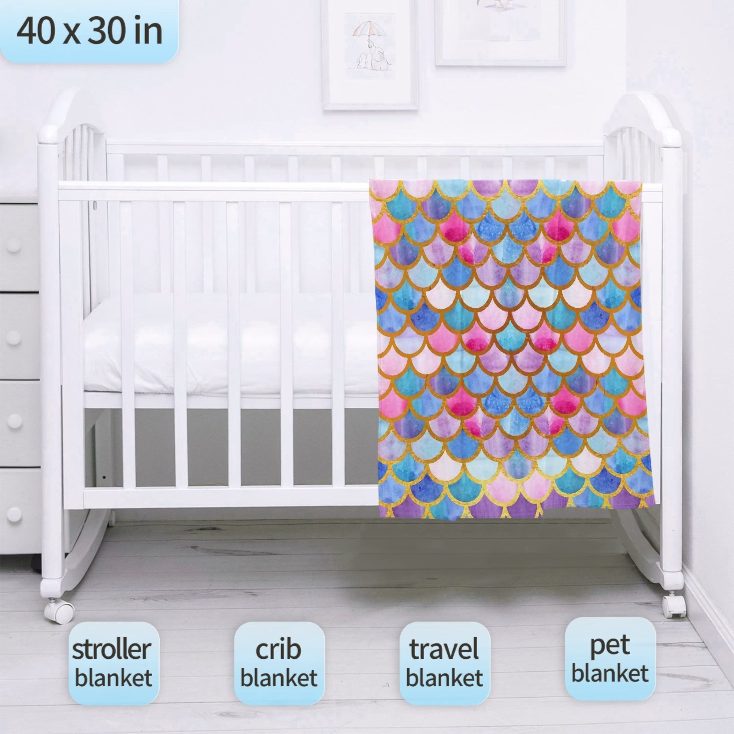 **ARNOVIC Mermaid Fish Scale Blanket - Soft Flannel Throw for Girls & Women, 90x120 Inch King Size, Cozy Warm Mermaid Print Blanket for Bedroom, Living Room Decor, Perfect for Gifts, Sleepovers & Movie Nights**