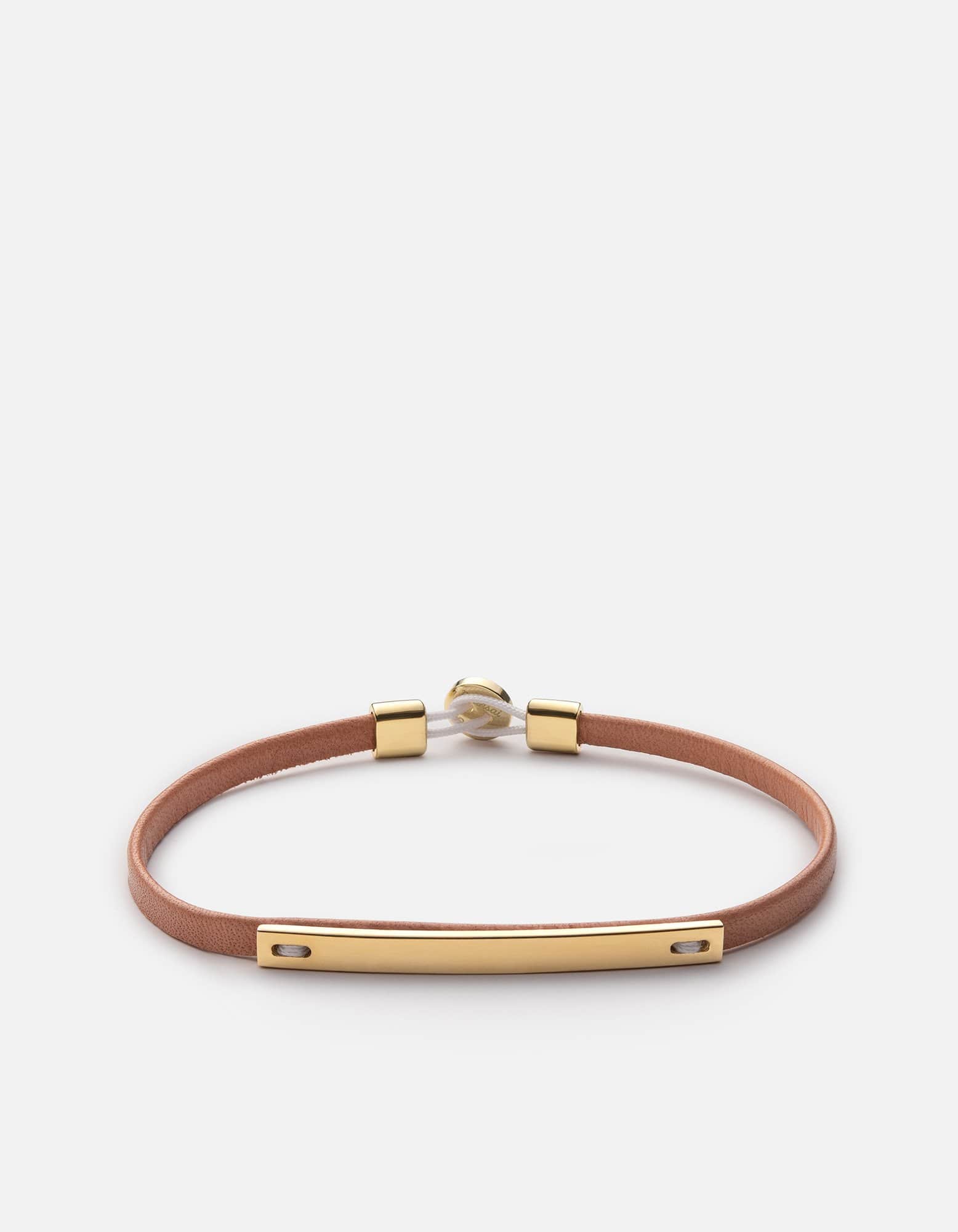Nexus ID Leather Bracelet - 18K Gold Vermeil Adjustable Wristband for Men & Women | Perfect for Gifts, Weddings & Everyday Fashion Accessories