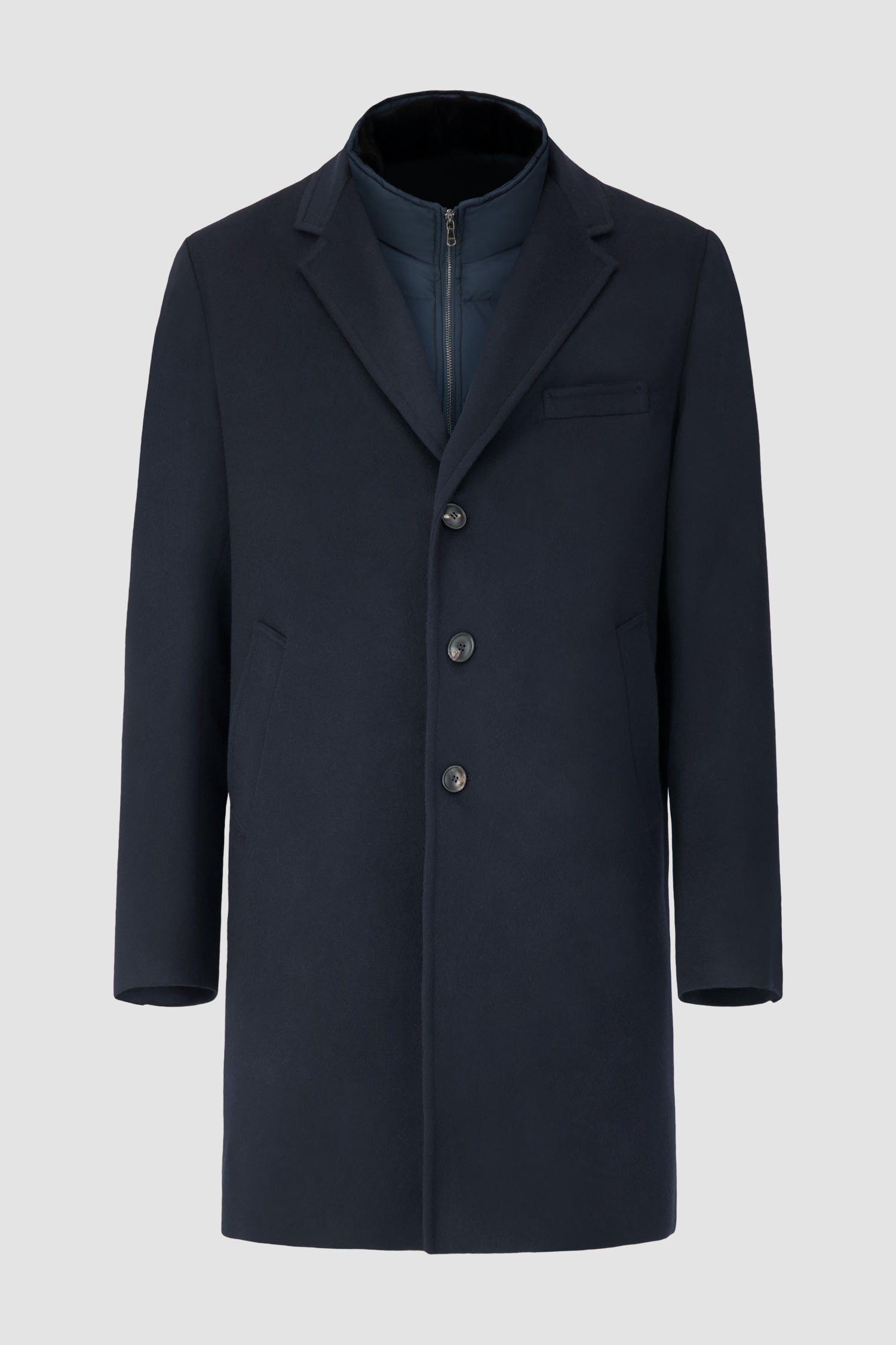 Barba Napoli Navy Coat with Removable Jacket - Premium Men's Winter Overcoat for Business & Formal Occasions | Water-Resistant & Warm Outerwear for Office, Travel & Special Events