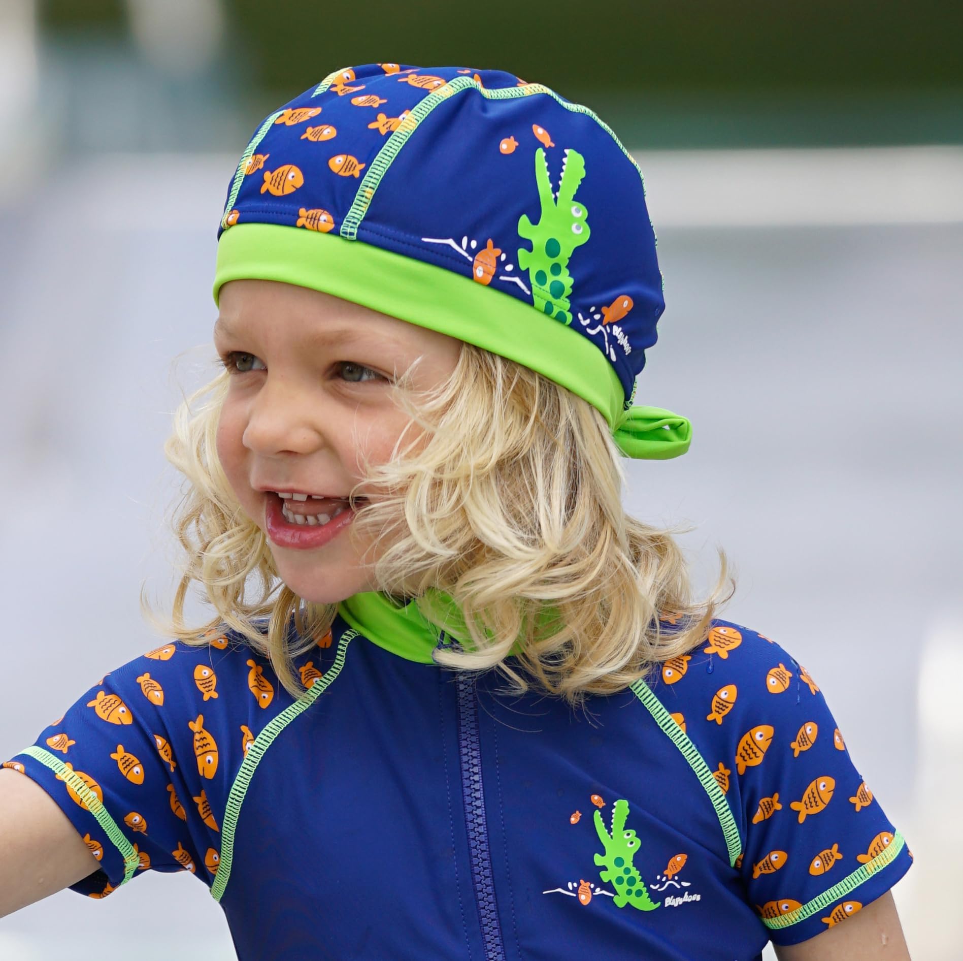 UV Protection Unisex Kids Swim Cap Headscarf - Waterproof Bathing Headwear for Swimming, Beach & Outdoor Activities