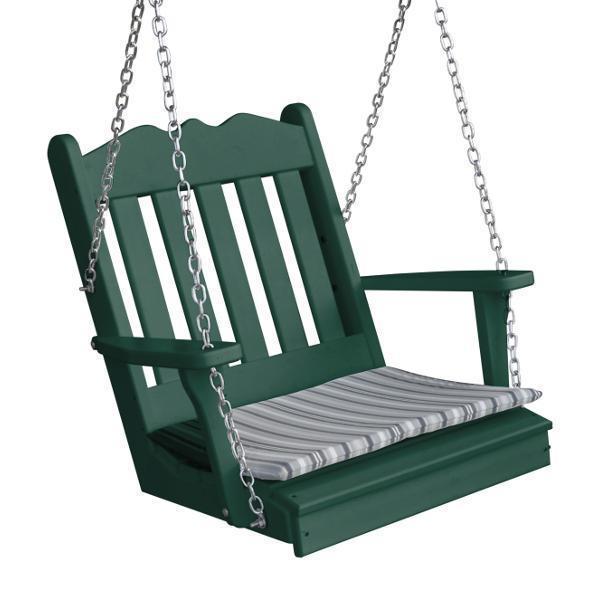 A&L Furniture Poly Royal English Chair Swing - Elegant Outdoor Patio Swing Chair for Garden, Porch, and Backyard Relaxation