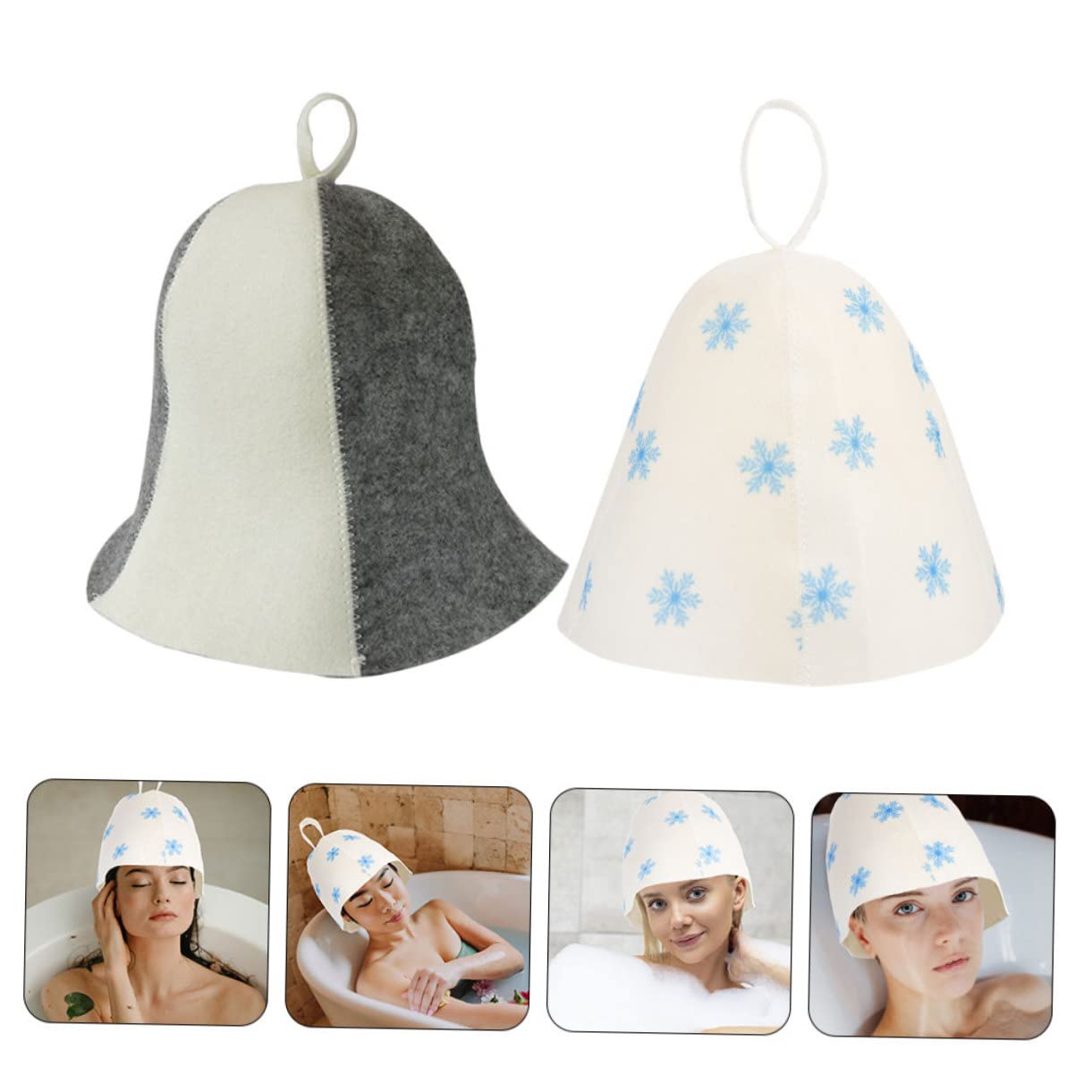 Yardwe 4-Pack Breathable Felt Sauna Hats for Men & Women - Lightweight Steam Spa Accessories, Fashionable Sauna Bath & Shower Hat - Perfect for Sauna Sessions, Spa Treatments, and Hair Protection