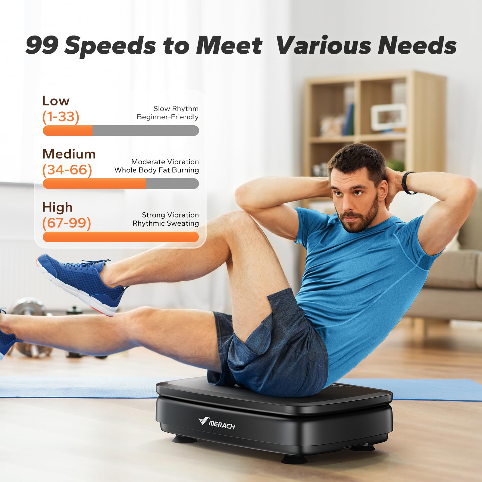 MERACH Vibration Plate Exercise Machine for Home Workouts - Whole Body Vibration Platform with 2 Resistance Bands & LED Display - Fitness Equipment for Women & Men - Perfect for Weight Loss, Muscle Toning & Recovery