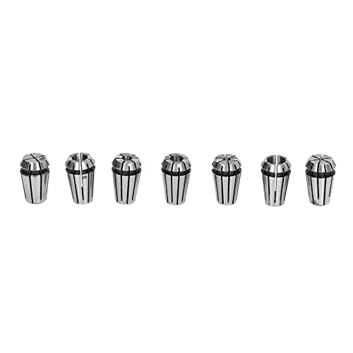 7Pcs High Wear-Resistant Polished Spring Collet Chuck - Heat & Quenching Resistant for Extension Rod Nuts | Perfect for CNC Machining, Lathe Operations & Industrial Fastening Applications