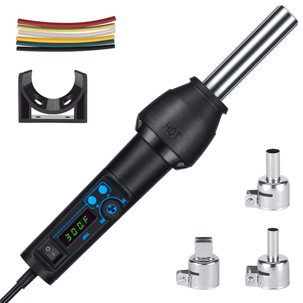 650W Heat Gun Kit with Digital LED Display & Auto Cool - Adjustable Temperature Hot Air Shrink Gun for Vinyl Wrapping, DIY Crafts, Wire Connectors, Shrink Wrapping (Perfect for Home Projects & Professional Use)