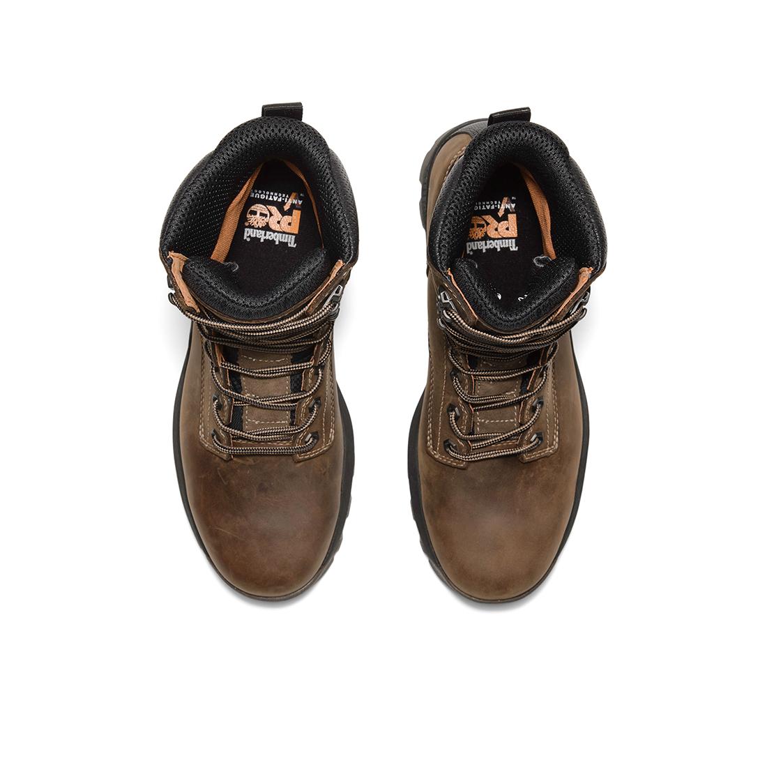 Titan® Ev 8 Inch Waterproof Full Grain Leather Work Boots for Men - Medium Brown - Durable Safety Boots for Construction, Hiking & Outdoor Work