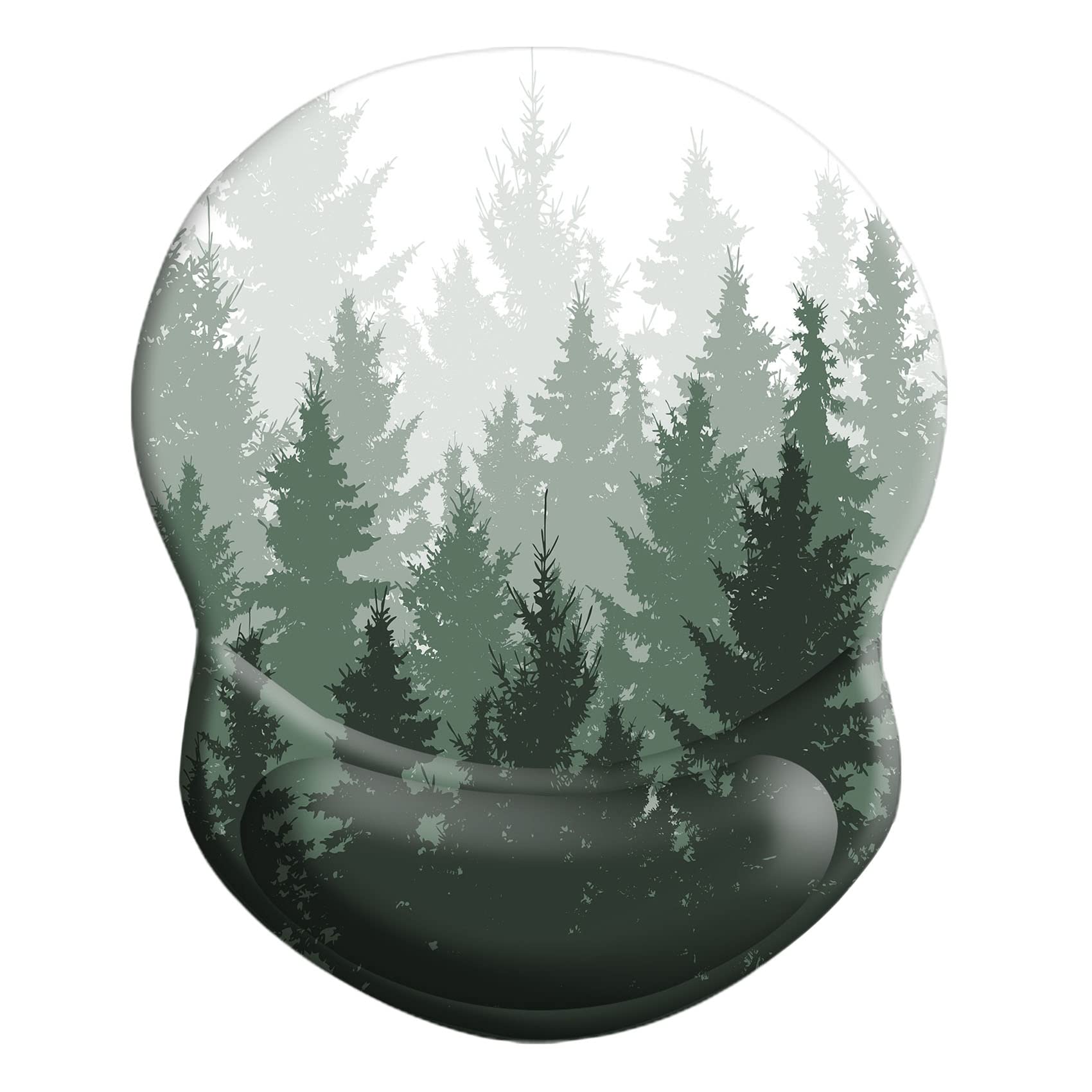 Ergonomic Mouse Pad with Wrist Support - Pain Relief, Non-Slip PU Base, Comfortable & Durable for Office, Home, Gaming - Perfect for Long Hours of Computer Work, Typing, and Online Studying (Misty Forest Design)