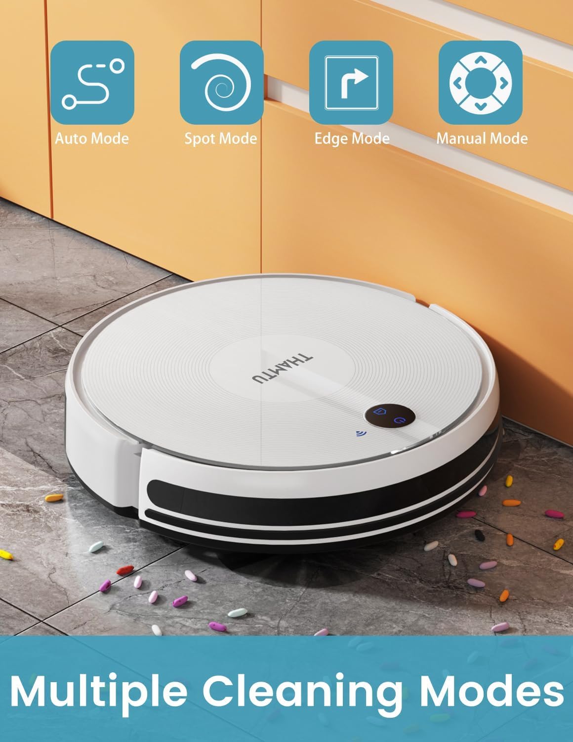 Smart Robot Vacuum and Mop Combo - 2-in-1 Self-Charging with Strong Suction & Alexa Voice Control - Ideal for Hardwood Floors & Pet Hair Cleaning - Home & Office Use