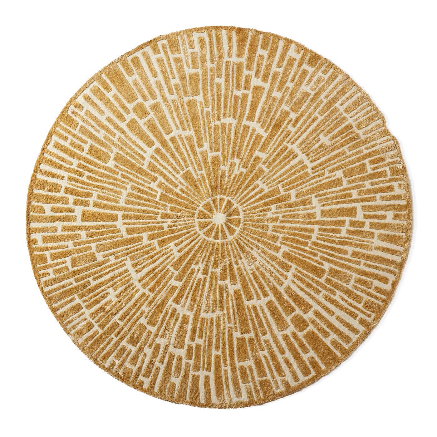 Sunburst Hand Knotted Round Rug - Bohemian Style Area Rug for Living Room, Bedroom, or Nursery - Soft & Durable Home Decor