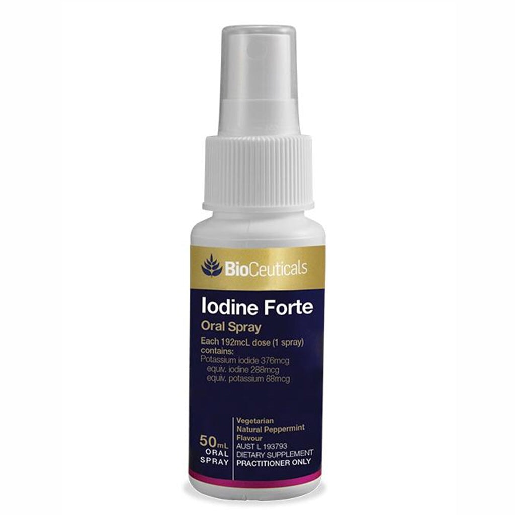 BioCeuticals Iodine Forte Oral Spray - Supports Thyroid Health & Metabolism - Easy-to-Use Iodine Supplement Spray for Adults - Perfect for Thyroid Support & Immune System Boost