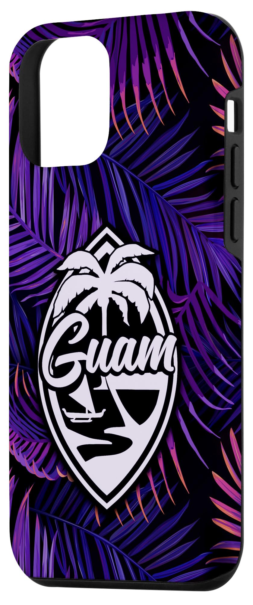 iPhone 12 Mini Colorful Tropical Palm Guam Case - Durable Protective Phone Cover with Vibrant Island Design - Perfect for Beach Vacations, Summer Outings & Tropical Travel