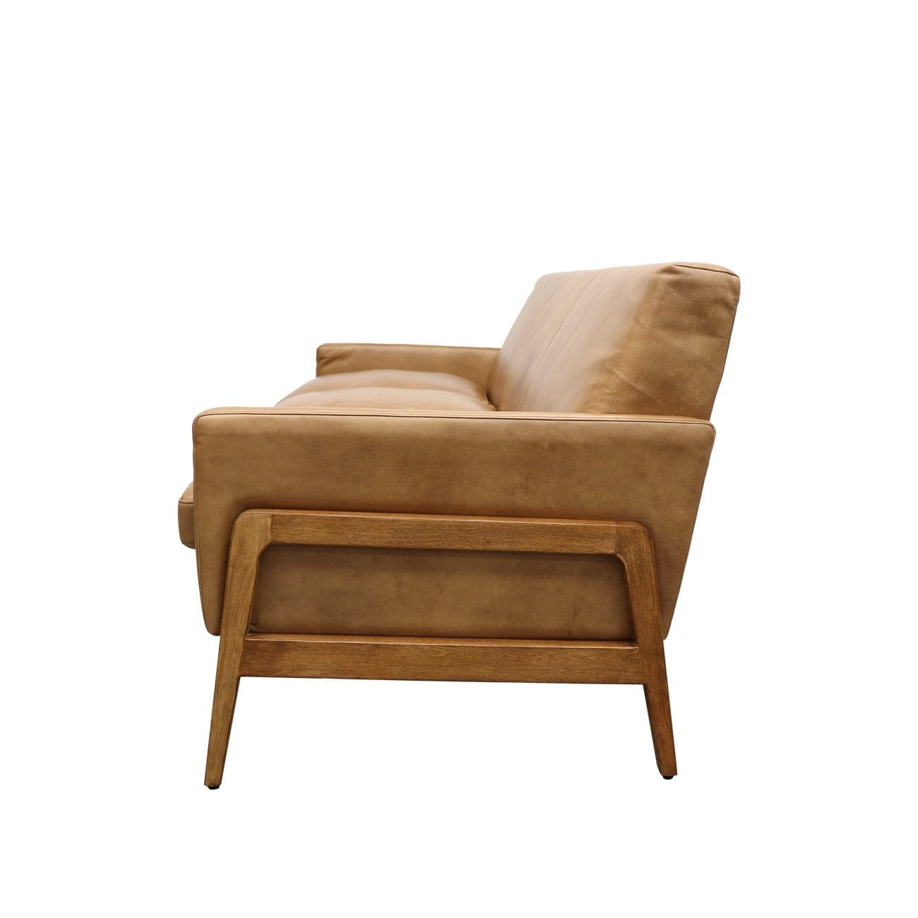 Sawyer Tan Leather 3-Seater Sofa - Premium Genuine Leather Couch for Living Room | Modern Sectional Sofa for Home, Office & Lounge (Pre-Order)