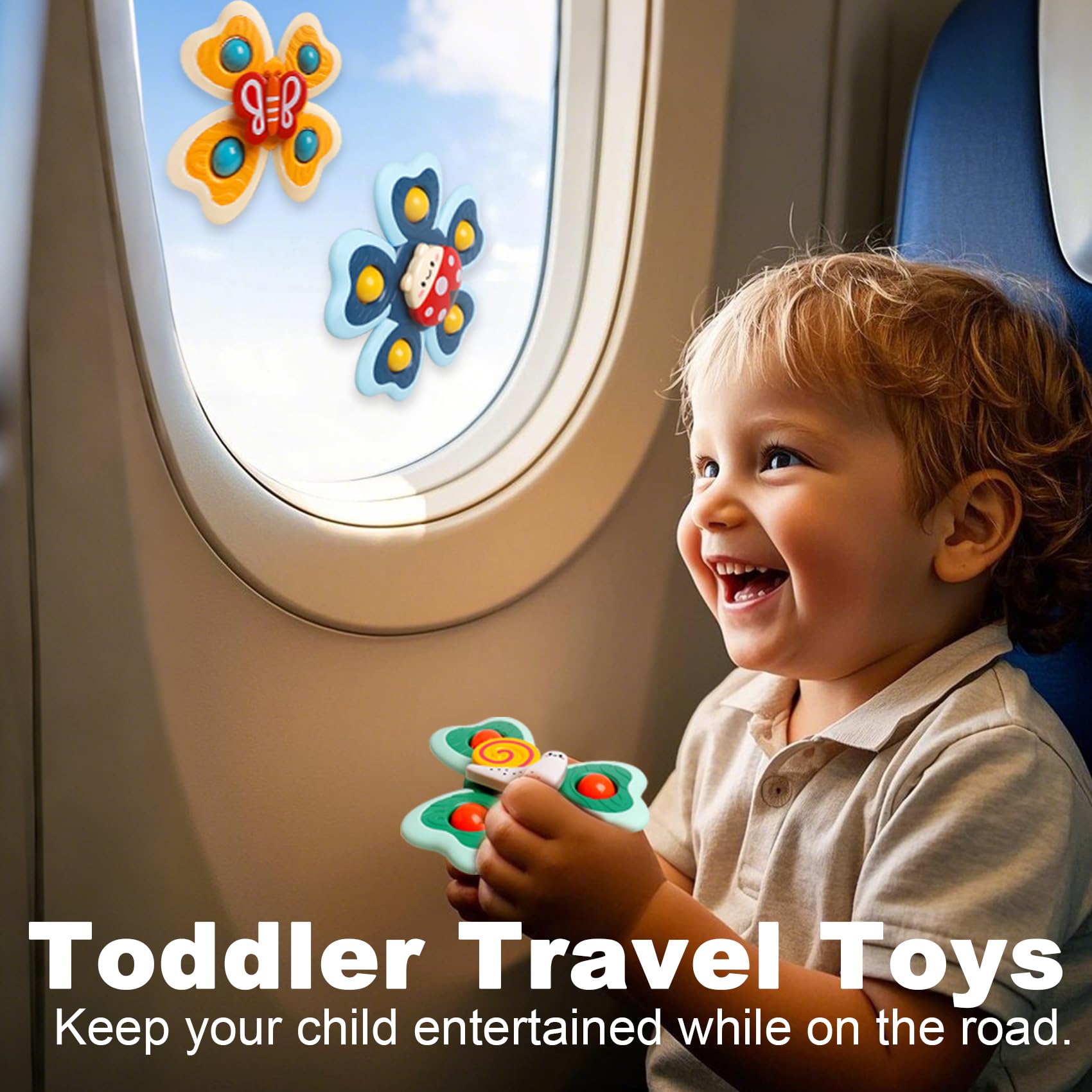 **Sensory Suction Cup Toys for Babies 1-2 Years - Fidget Spinner & Simple Dimple Toys for Toddlers 6-18 Months - Bath & Travel Toys for Boys & Girls - Perfect for Easter & Birthday Gifts**    *(Use at home, in the car, or during bath time to keep babies engaged and happy!)*
