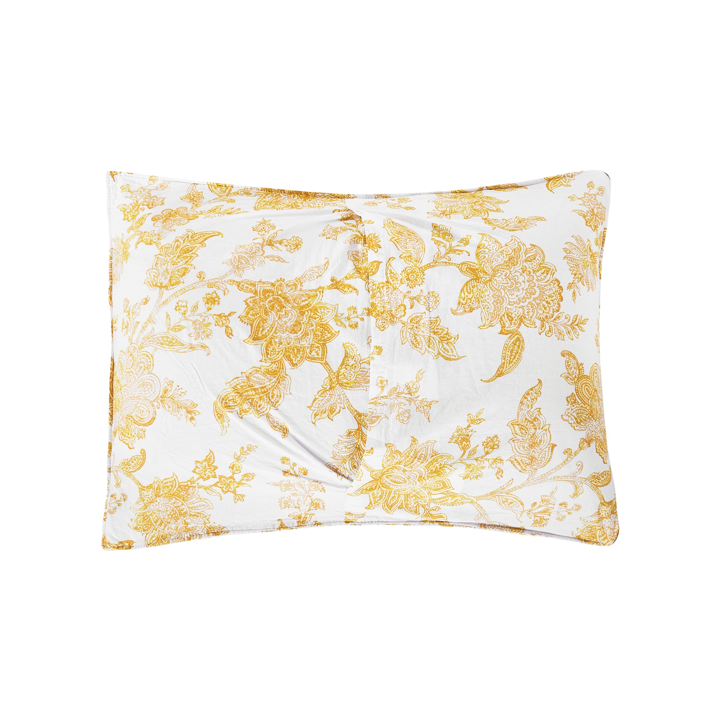 C&F Home Miriam Ochre Full/Queen 3-Piece Reversible Quilt Set with 2 Standard Shams - Yellow & White Toile Floral Pattern Reverses to Stripes - Elegant Bedding for Master Bedroom or Guest Room
