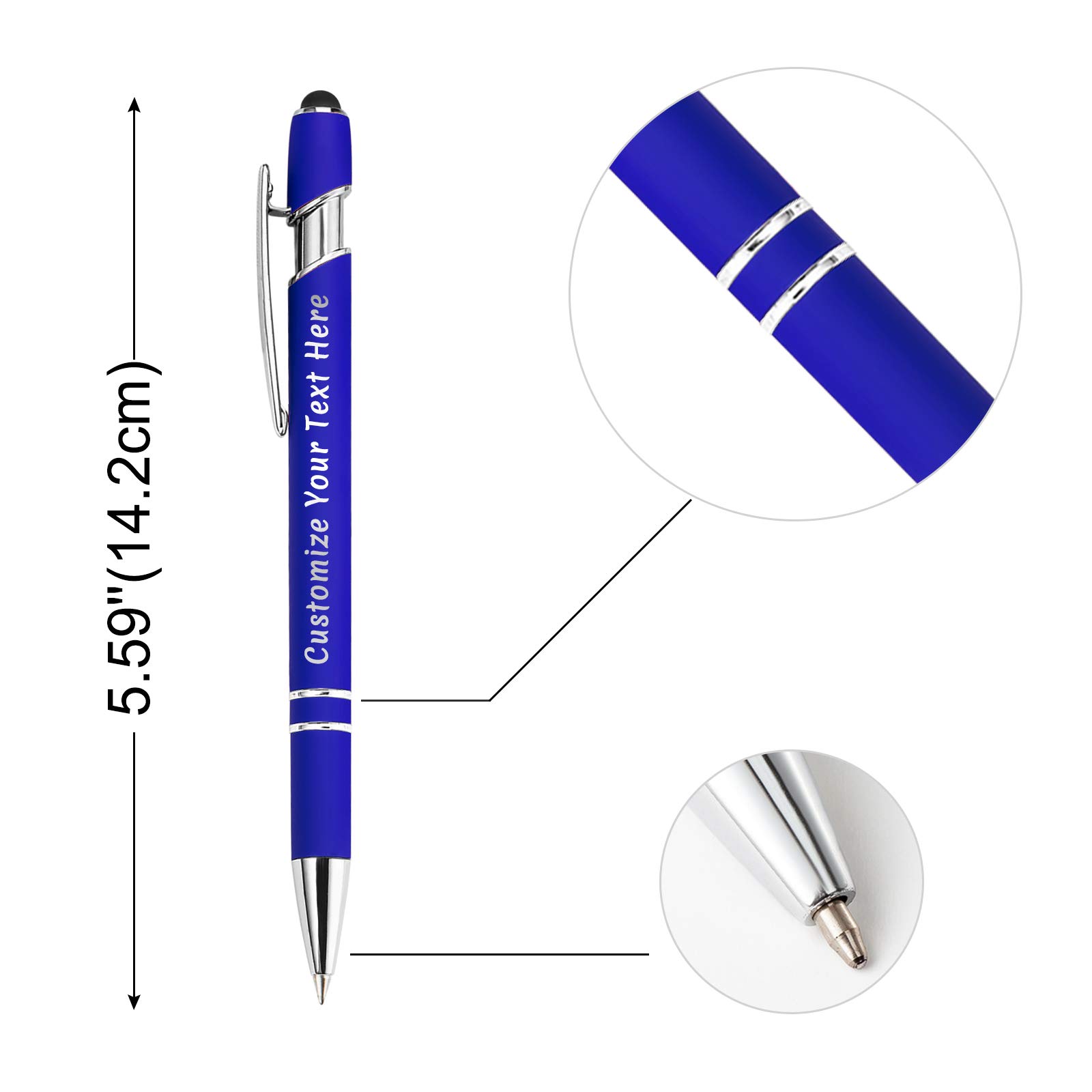 504 Pcs Personalized Ballpoint Pens with Free Name Engraving - Custom Metal Pens for Men & Women, Business Office Gifts - Engraved Logo, Message, Stylus Tip - Black Ink Click Action - Perfect for Corporate Events, Promotions & Employee Appreciation