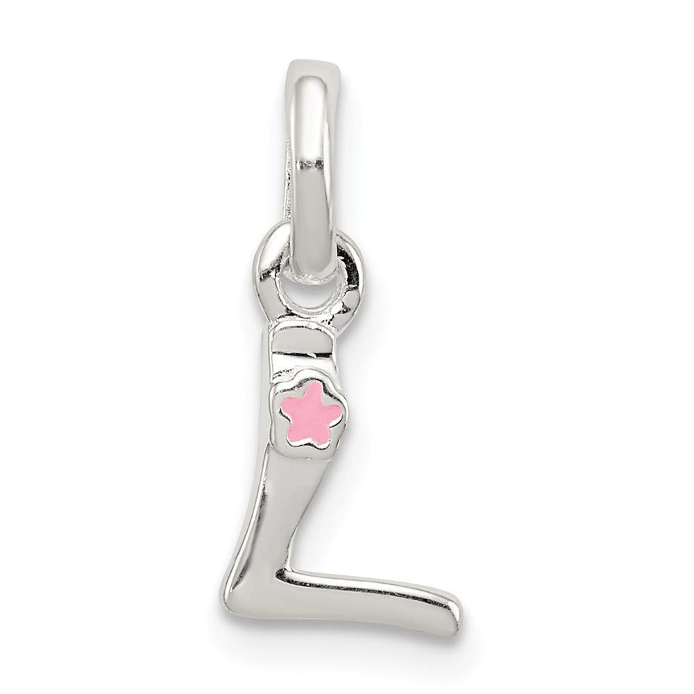 Roy Rose Jewelry Sterling Silver Letter L Pendant with Colorful Enamel - Perfect for Gifts, Birthdays & Personalized Jewelry Collection