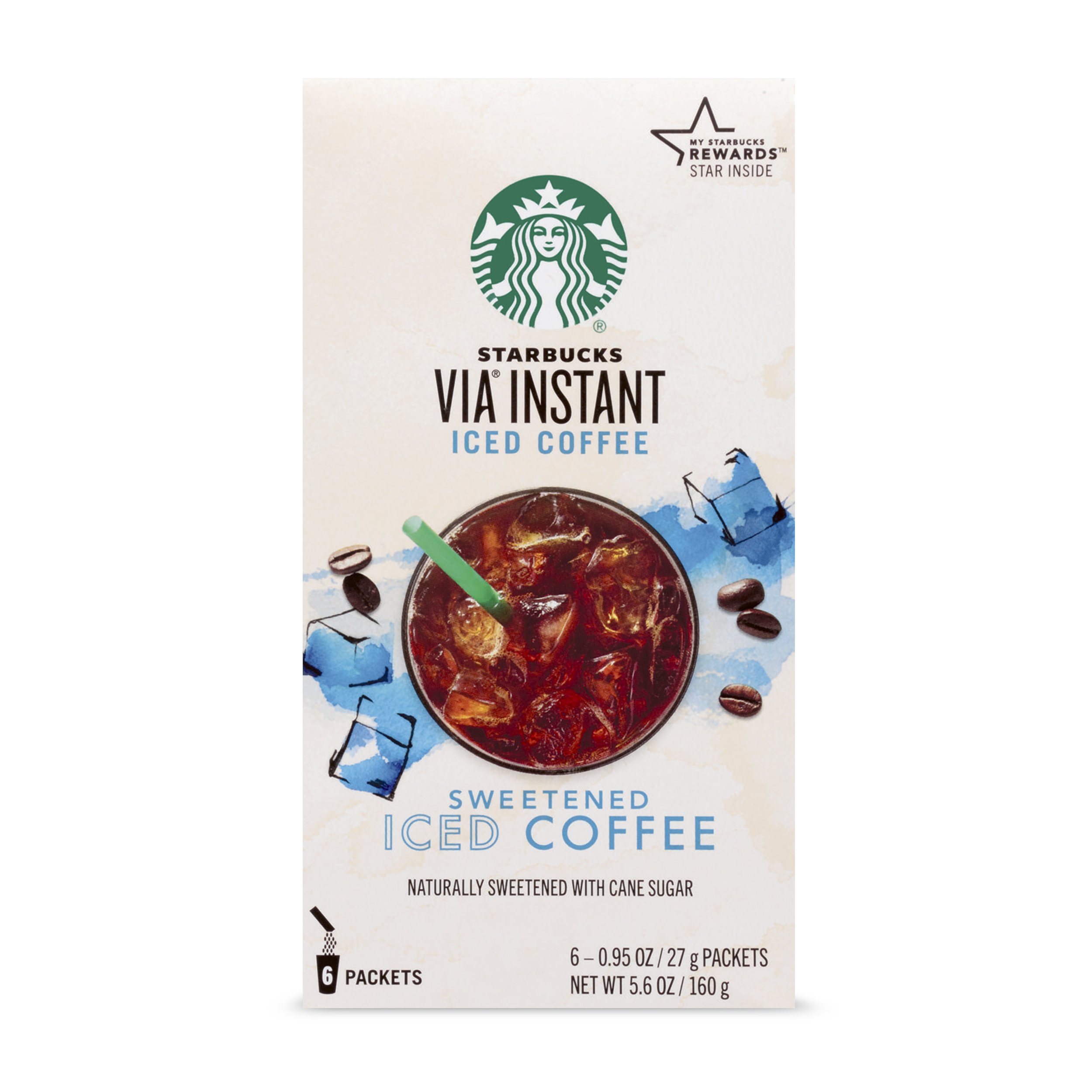 Starbucks VIA Instant Coffee Medium Roast Packets - Sweetened Iced Coffee - 1 Box (6 Packets) - Perfect for Office, Travel & Quick Breakfast