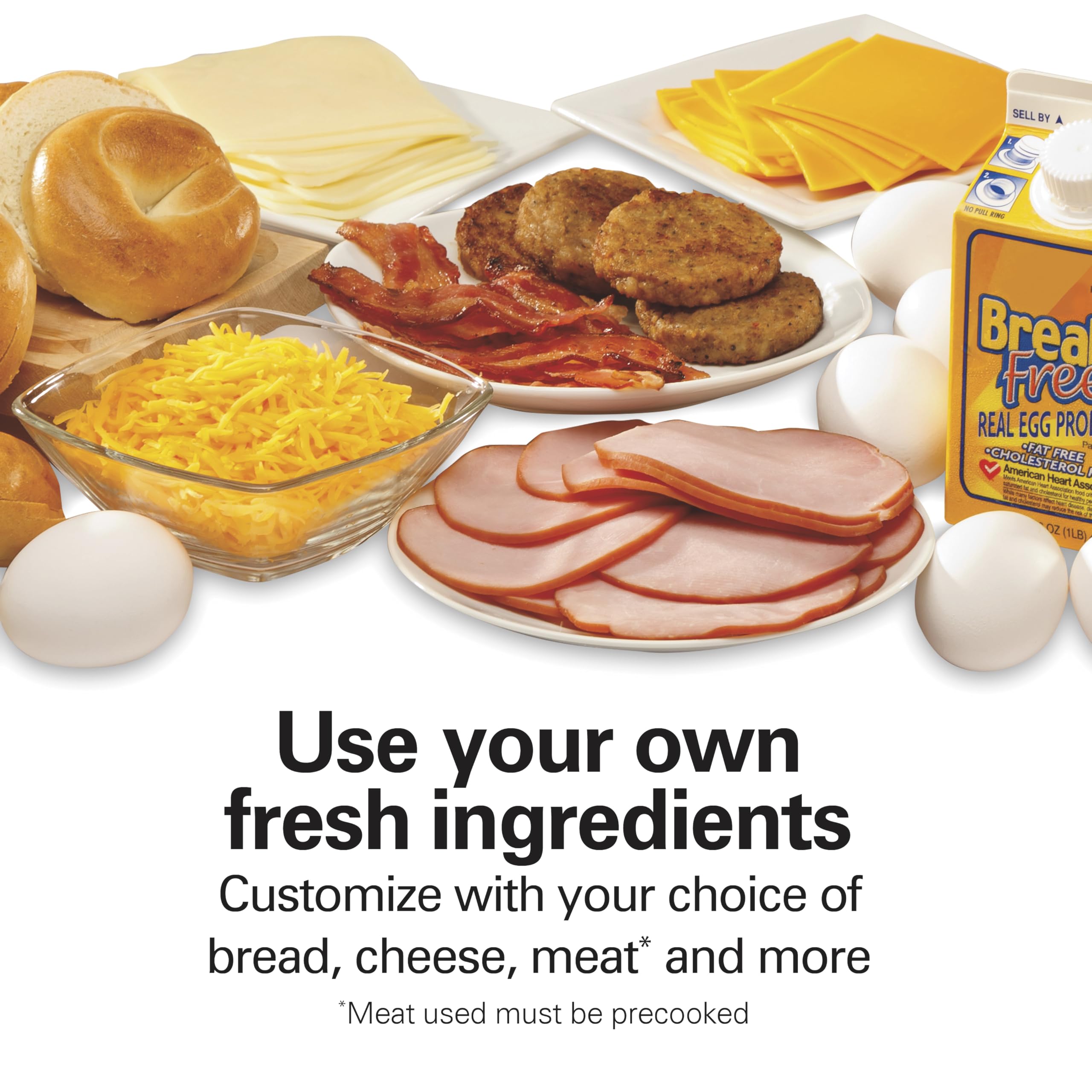 Hamilton Beach 25490A Dual Breakfast Sandwich Maker with Timer - Silver | Quick & Easy Breakfast Solution for Home, Office, or Dorm | Perfect for Eggs, Cheese & Bacon Sandwiches