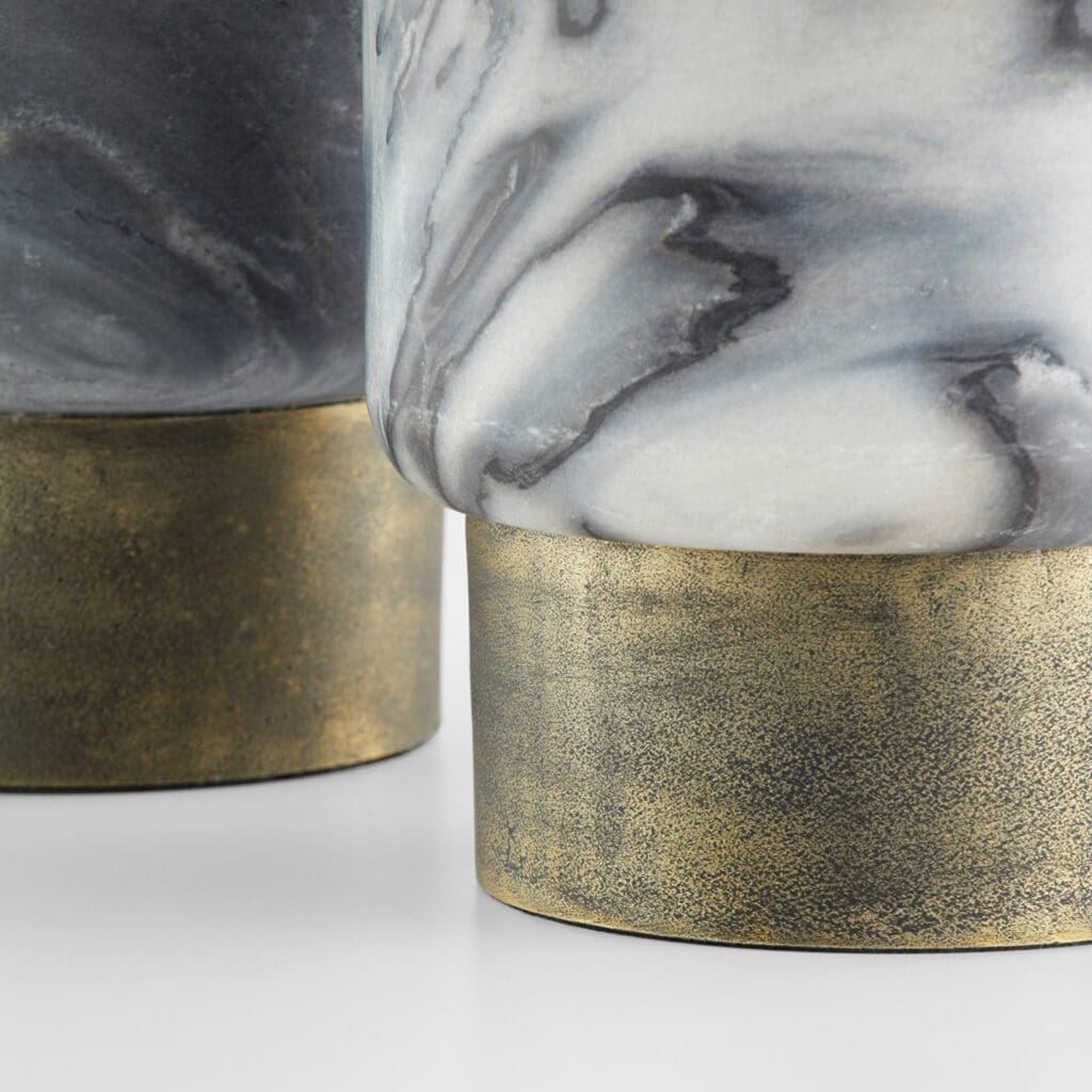 Cyan Design 11649 Roma Vase - Antique Brass & Grey Marble Small Decorative Vase for Home Decor, Wedding Centerpiece, Tabletop Display