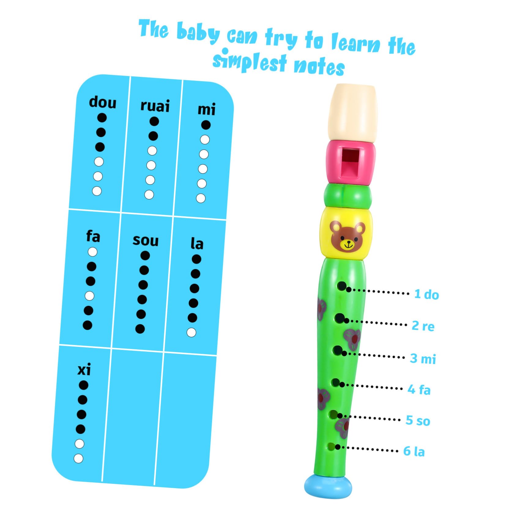 2-Piece Recorder Flute Toy Set for Kids - Plastic Clarinet & Saxophone Musical Instruments with Recordable Buttons - Fun Educational Toys for Toddlers & Beginners - Perfect for Music Lessons, Playtime & Early Childhood Development